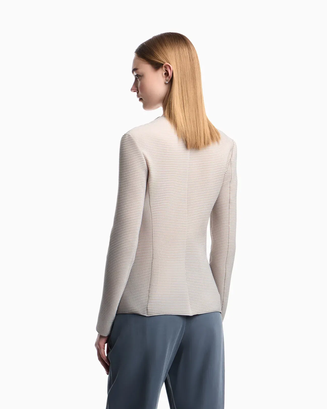 Emporio Armani Jacket with lapels in canneté fabric