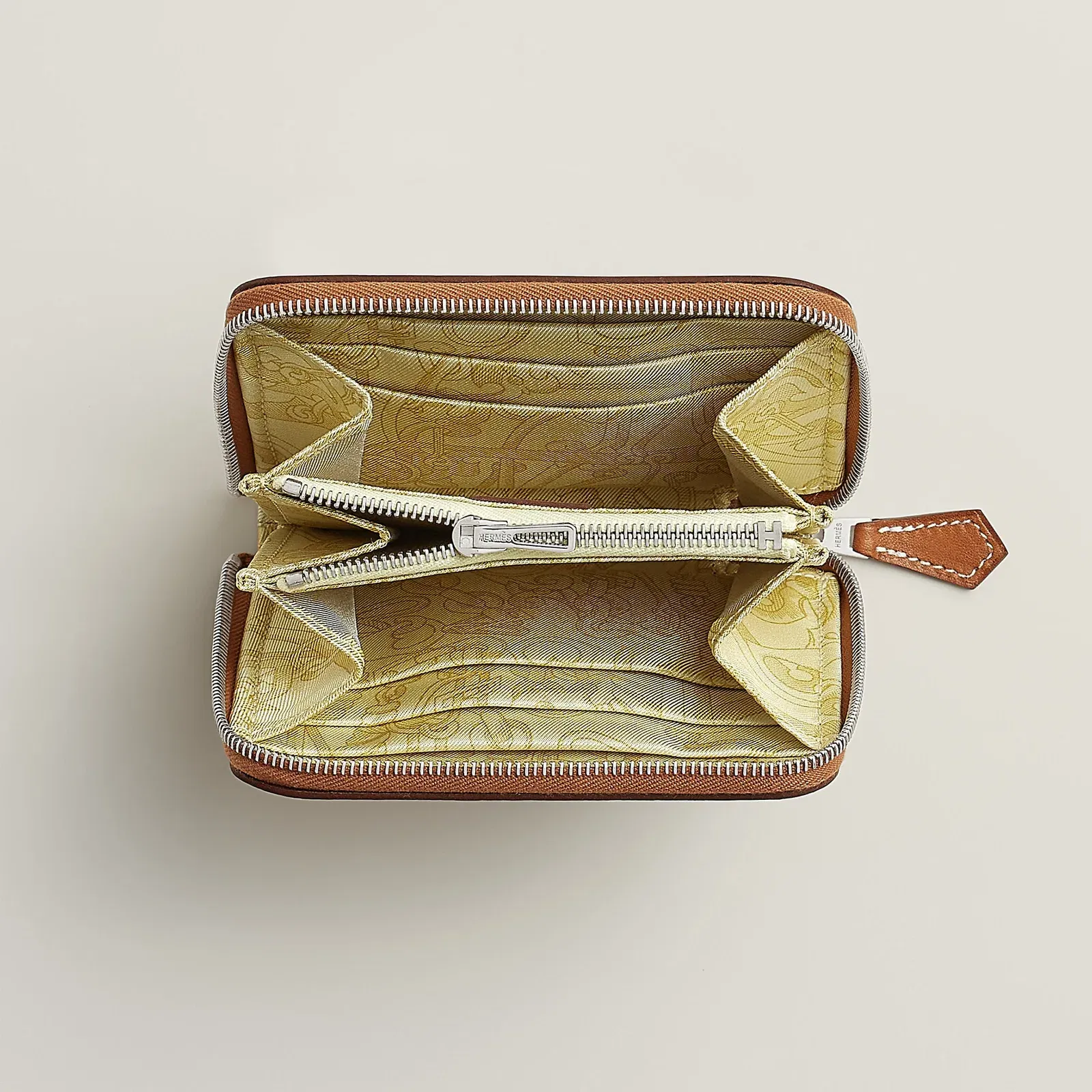 Hermes Silk'In Compact Wallet Cleste