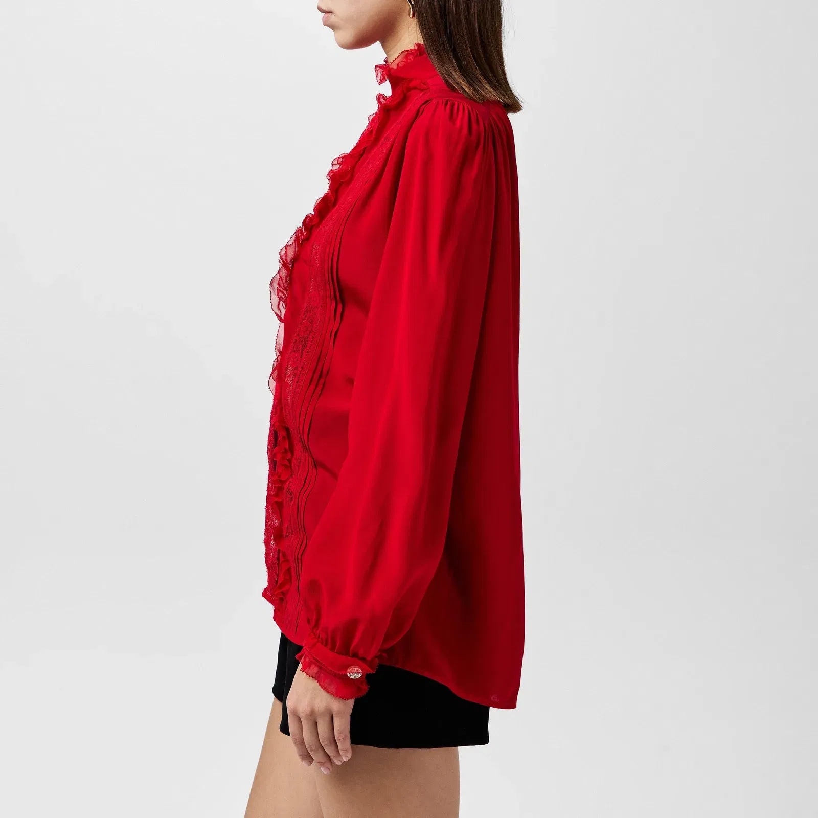 Crepe Ruffle Blouse