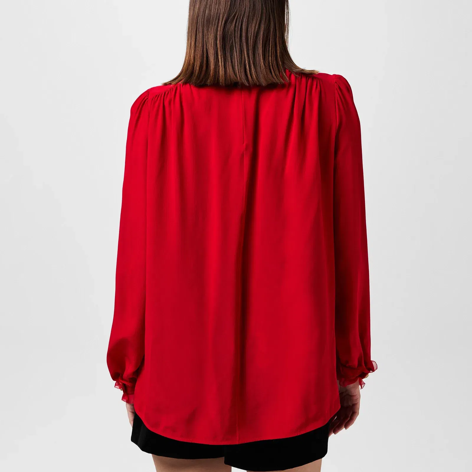 Crepe Ruffle Blouse