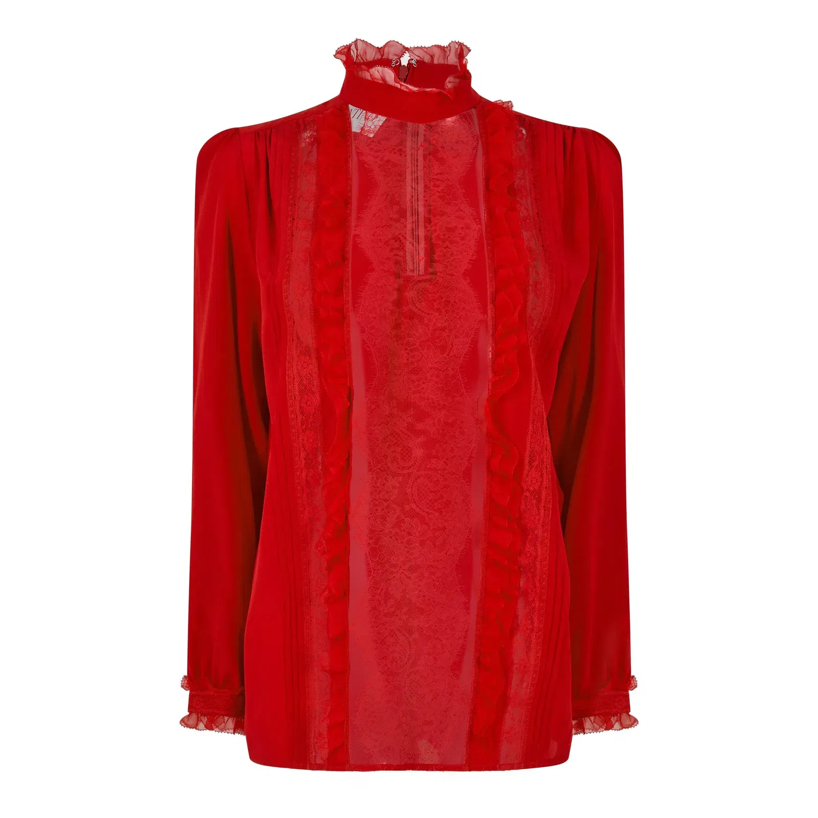 Crepe Ruffle Blouse