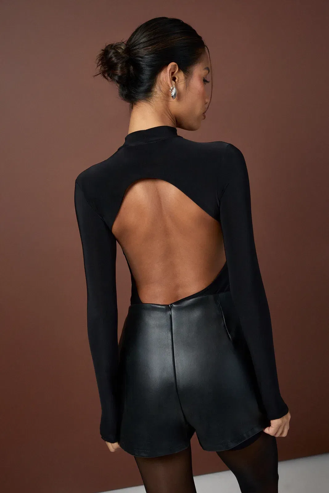 Faux Leather Tailored Shorts