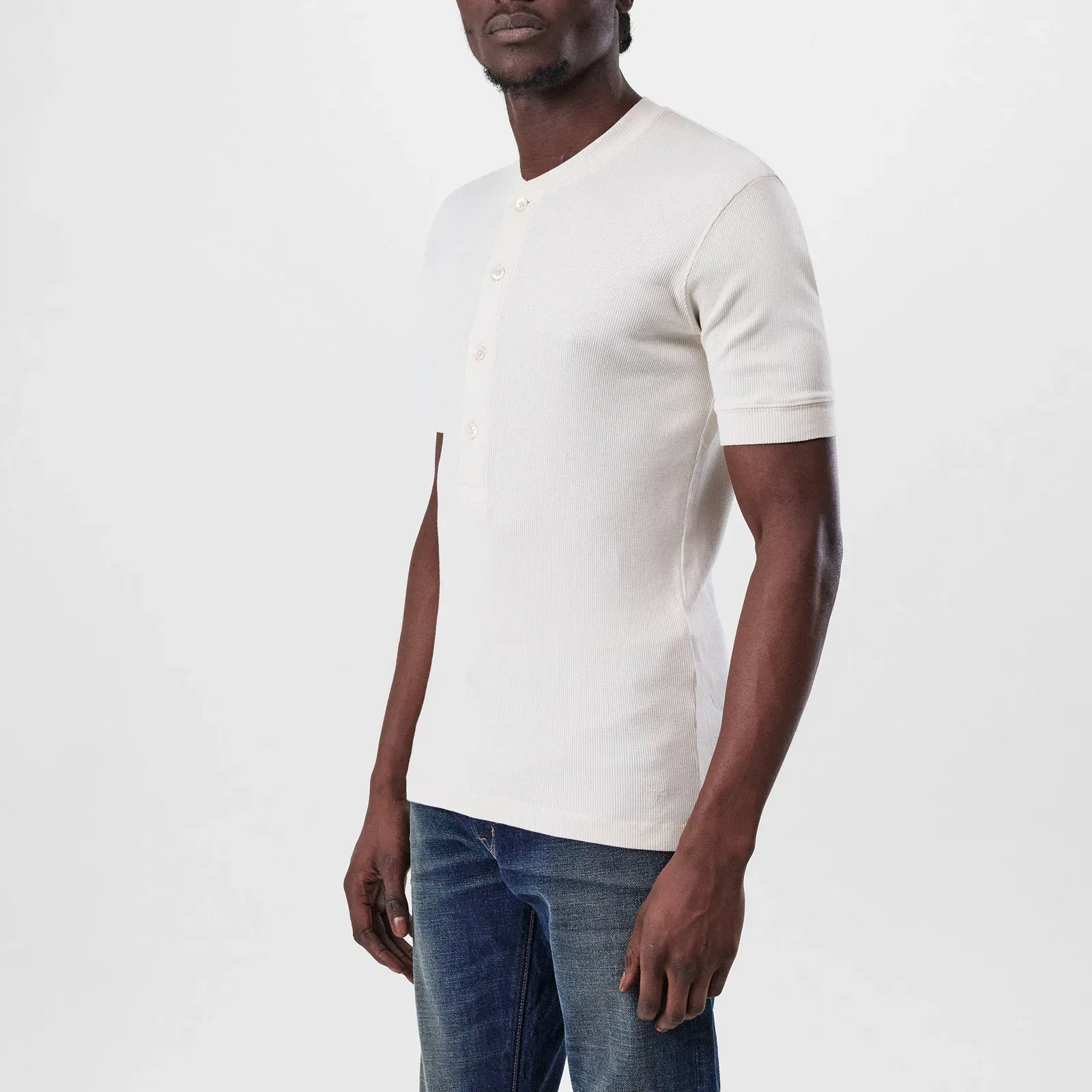 Ribbed Henley T-Shirt