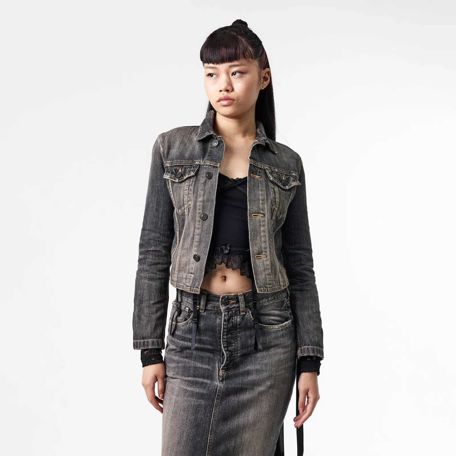 Bal Lace-Up Structured Denim Jacket
