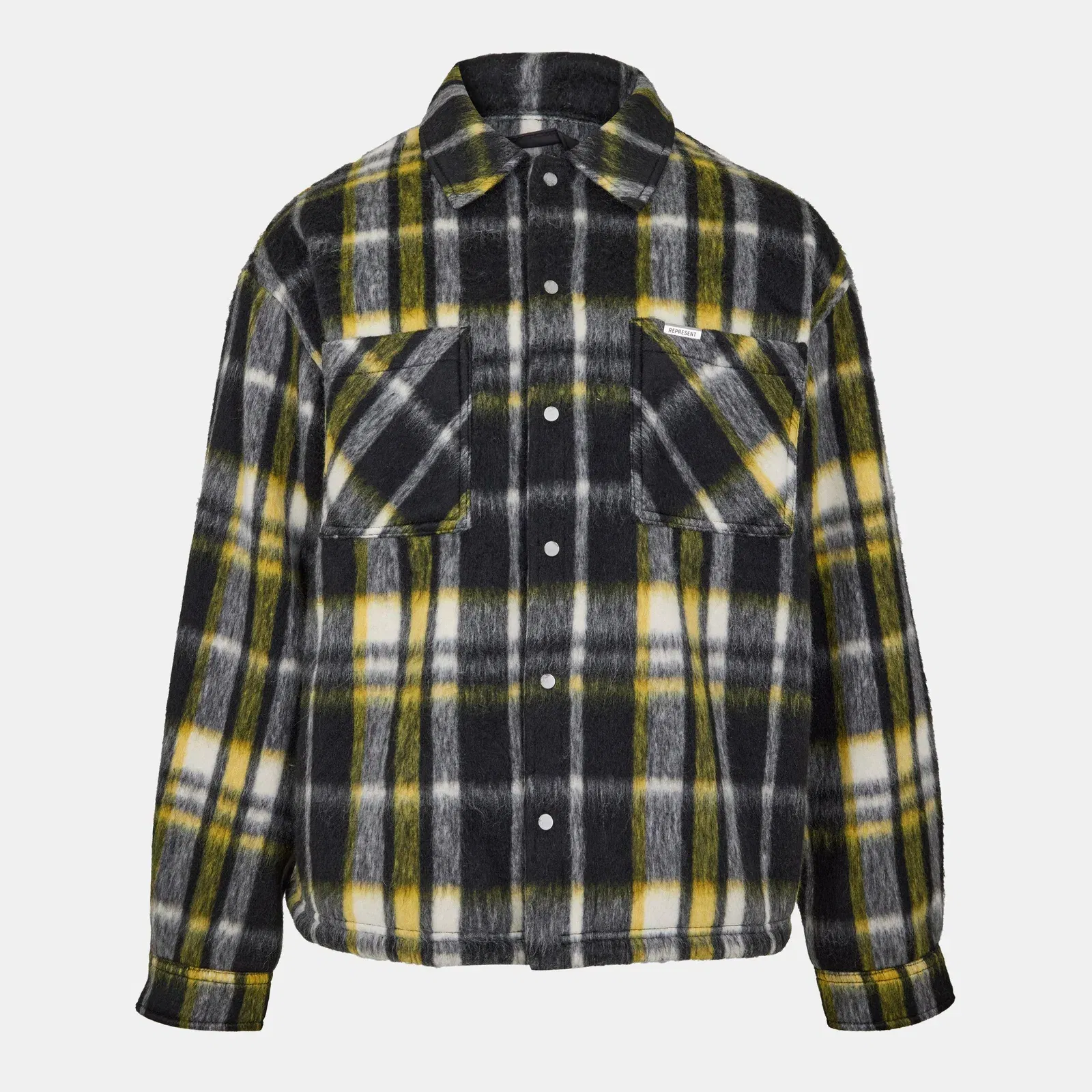 Check Button-Through Structured Overshirt