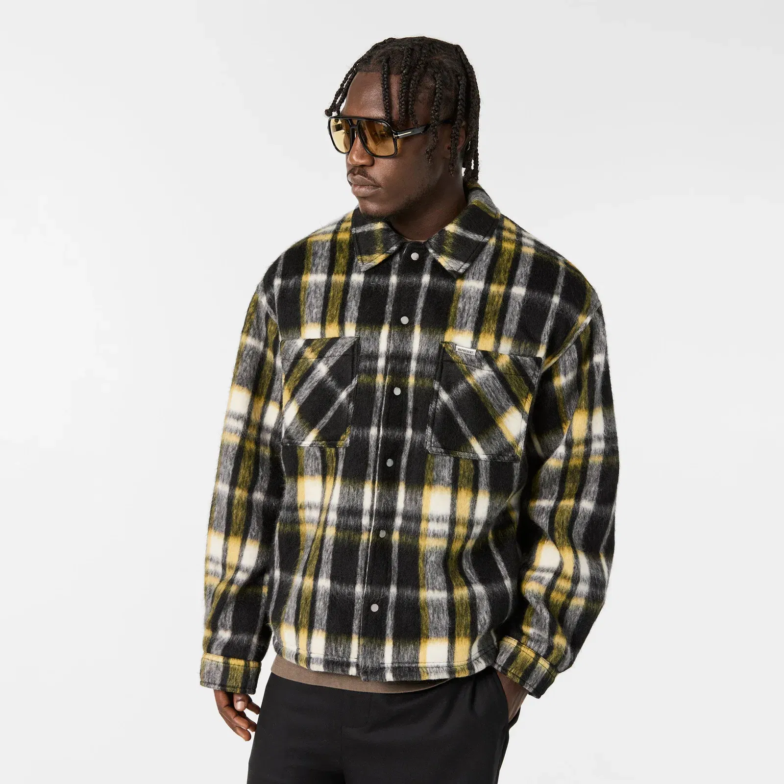 Check Button-Through Structured Overshirt