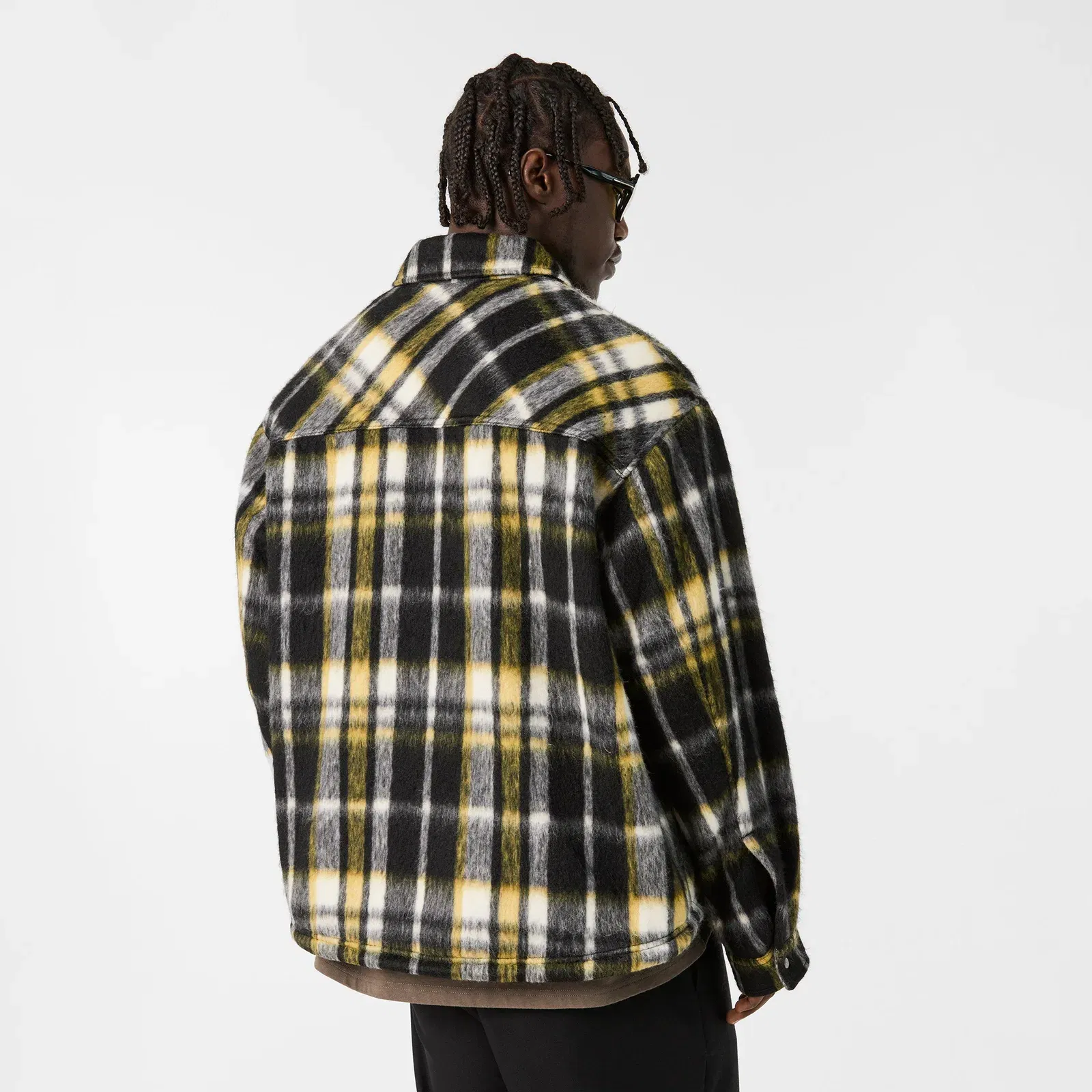 Check Button-Through Structured Overshirt