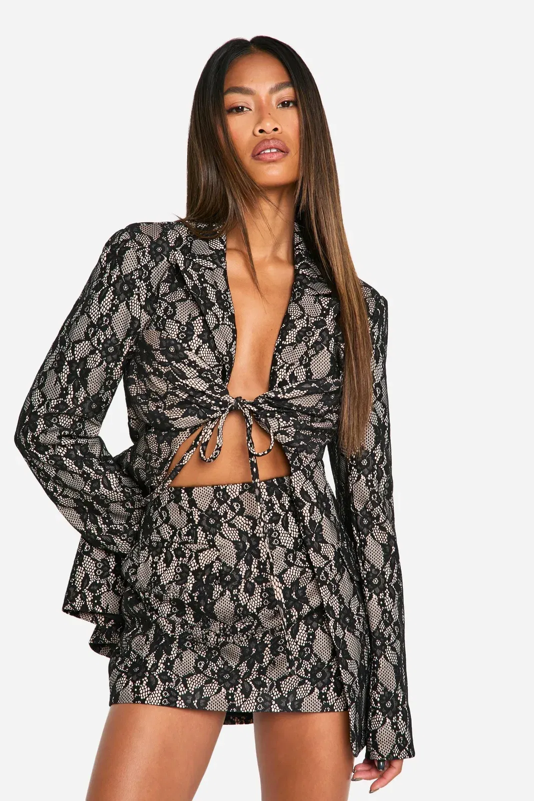 Contrast Lace Micro Mini Skirt
