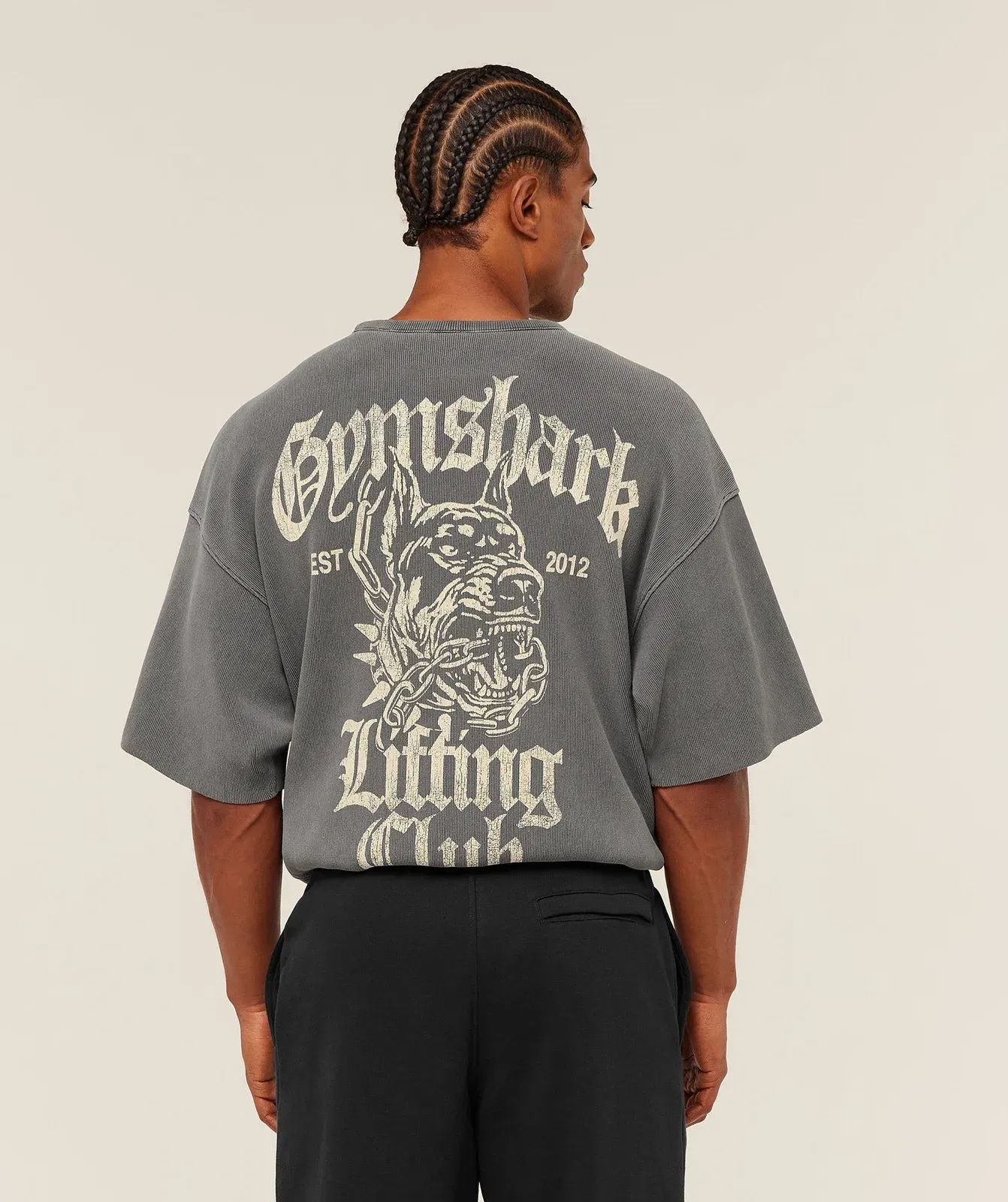 Gymshark Heavyweight Textured Graphic T-Shirt - Dark Grey