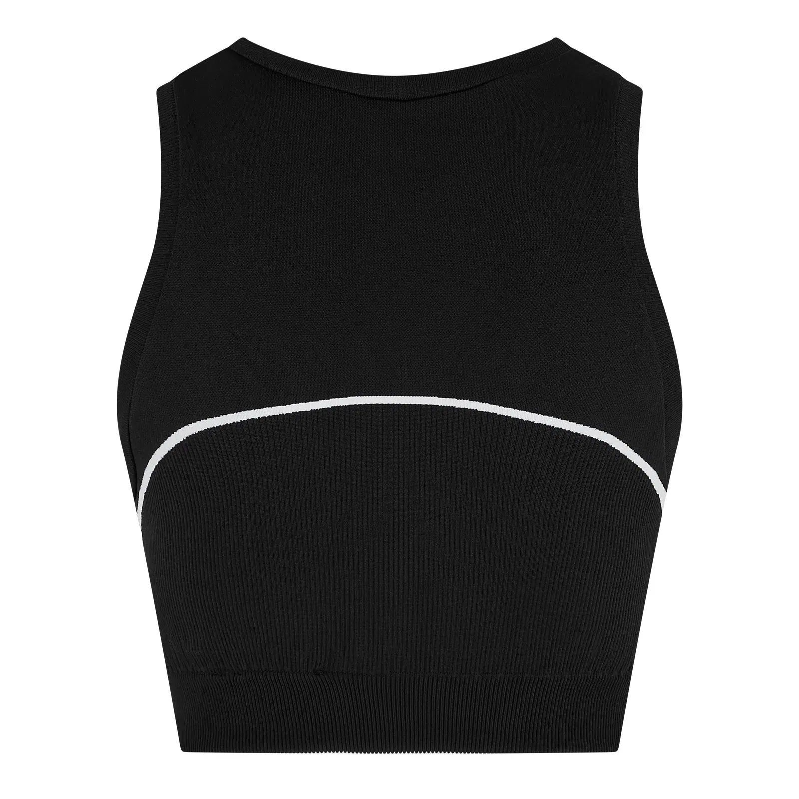 Stamp Seamless Stencil-Effect Logo Crop Top