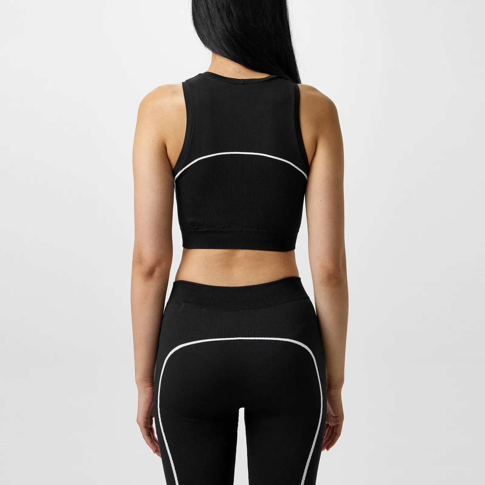 Stamp Seamless Stencil-Effect Logo Crop Top