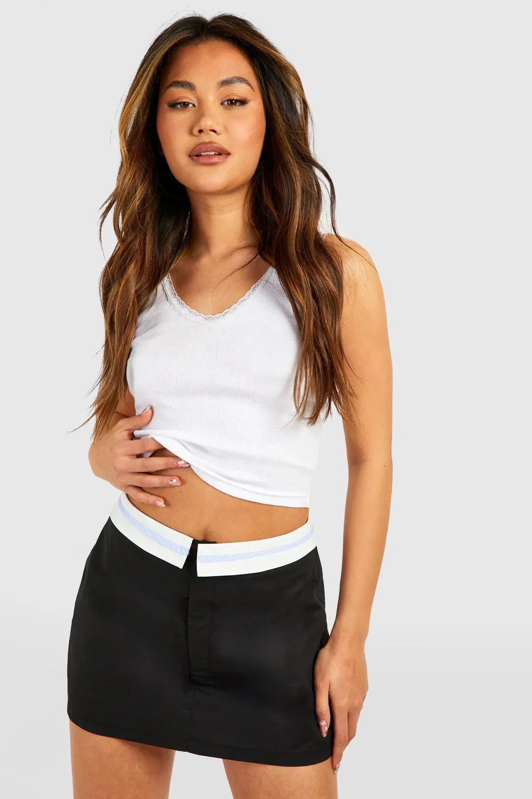 Contrast Waist Skort
