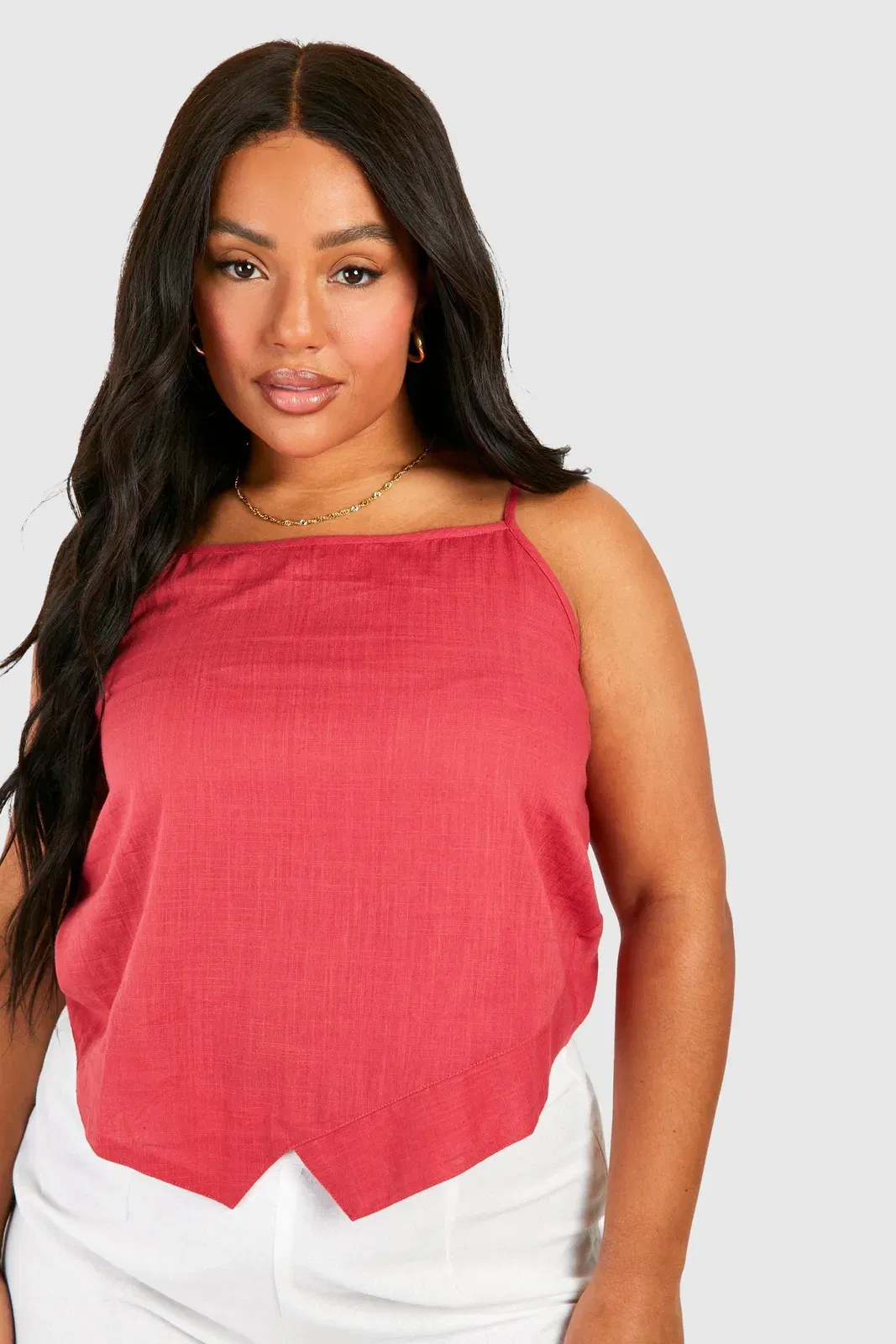 Plus Cotton Asymmetric Cami