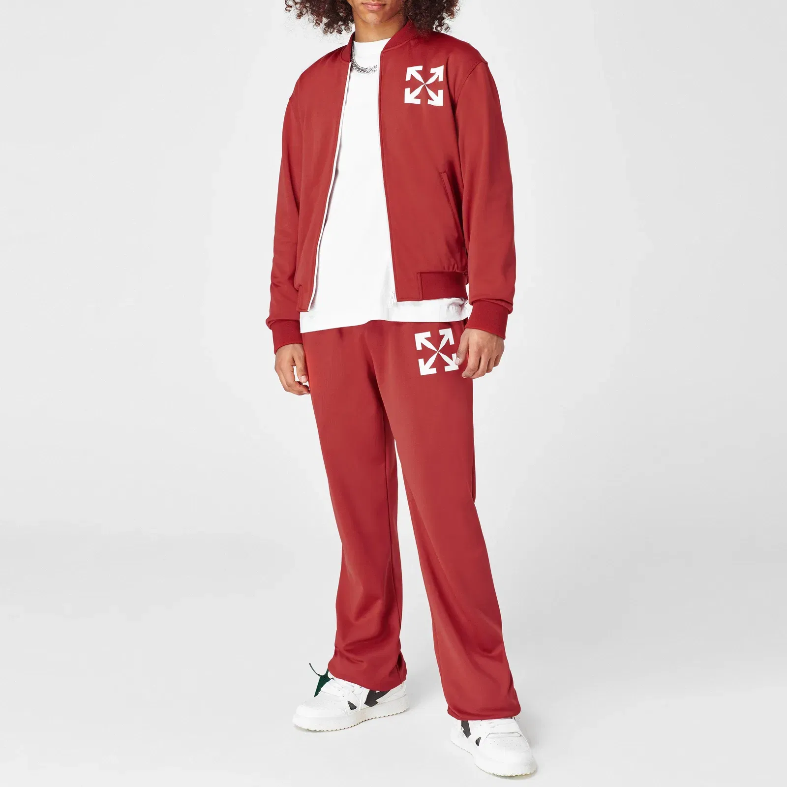 Arrow Mid Rise Full Length Open Hem Tracksuit Joggers