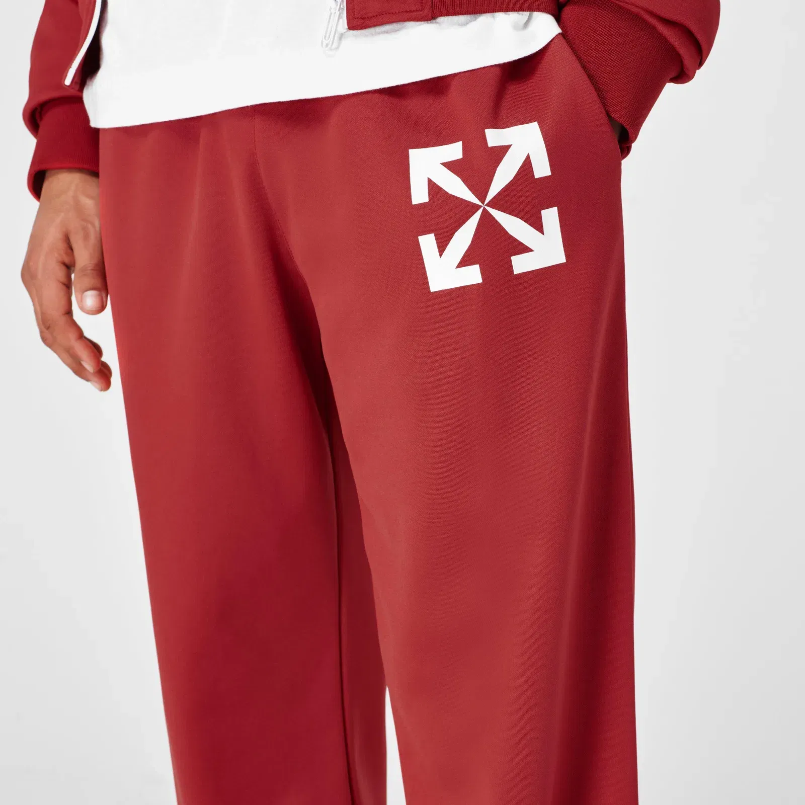 Arrow Mid Rise Full Length Open Hem Tracksuit Joggers