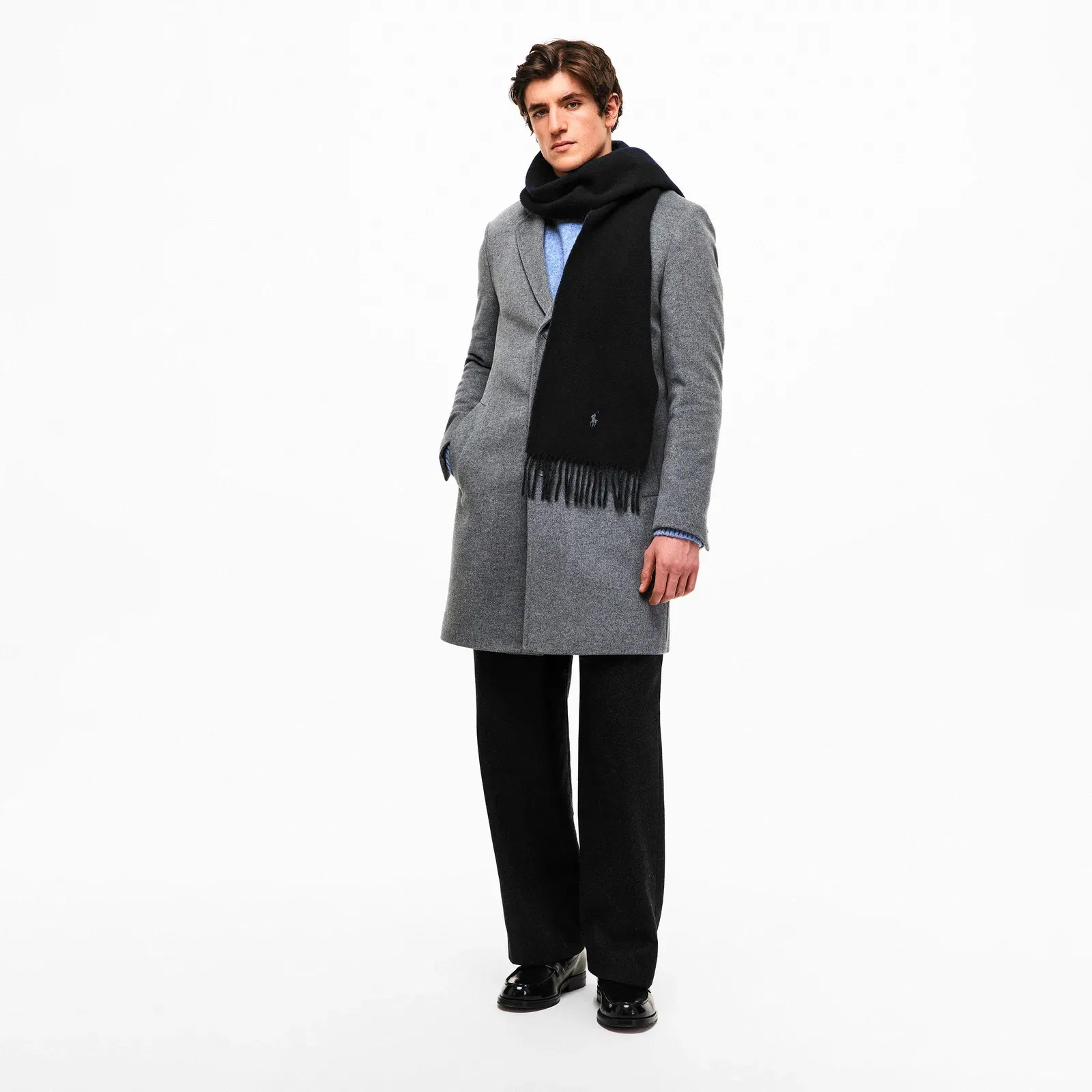 Reversible Wool Blend Scarf