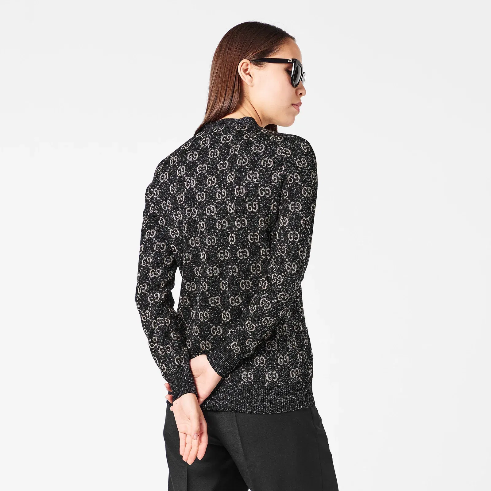 GG Jacquard Cotton Lame Cardigan