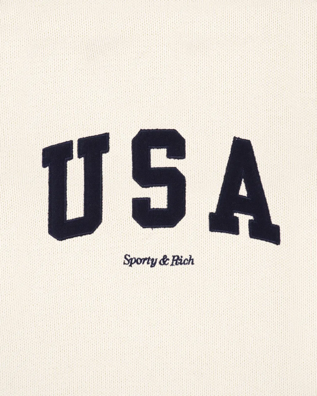 USA Knitted Sweater - Ecru/Navy