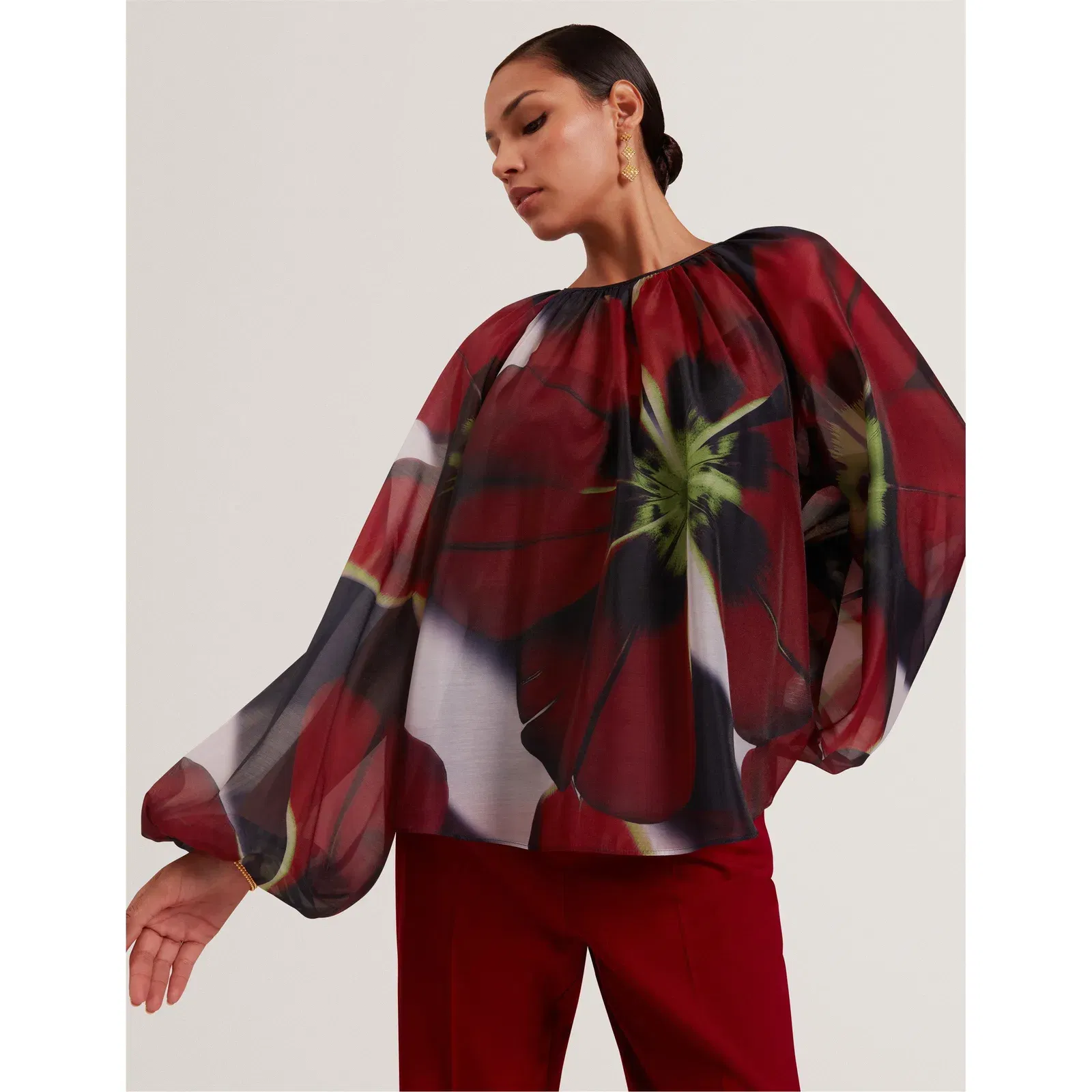 Long Sleeve Print Blouse
