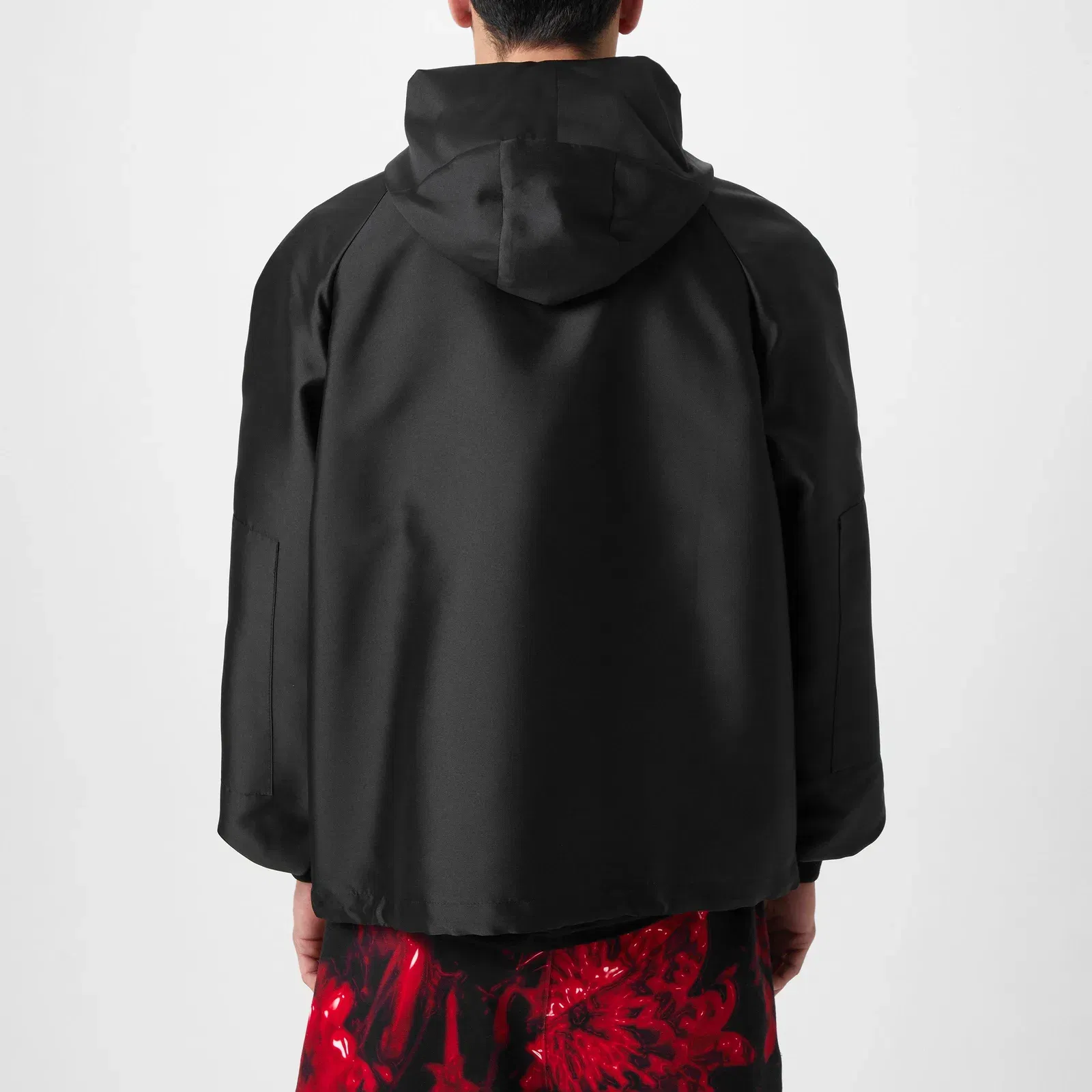 Embroidered Logo Hooded Long Sleeve Windbreaker