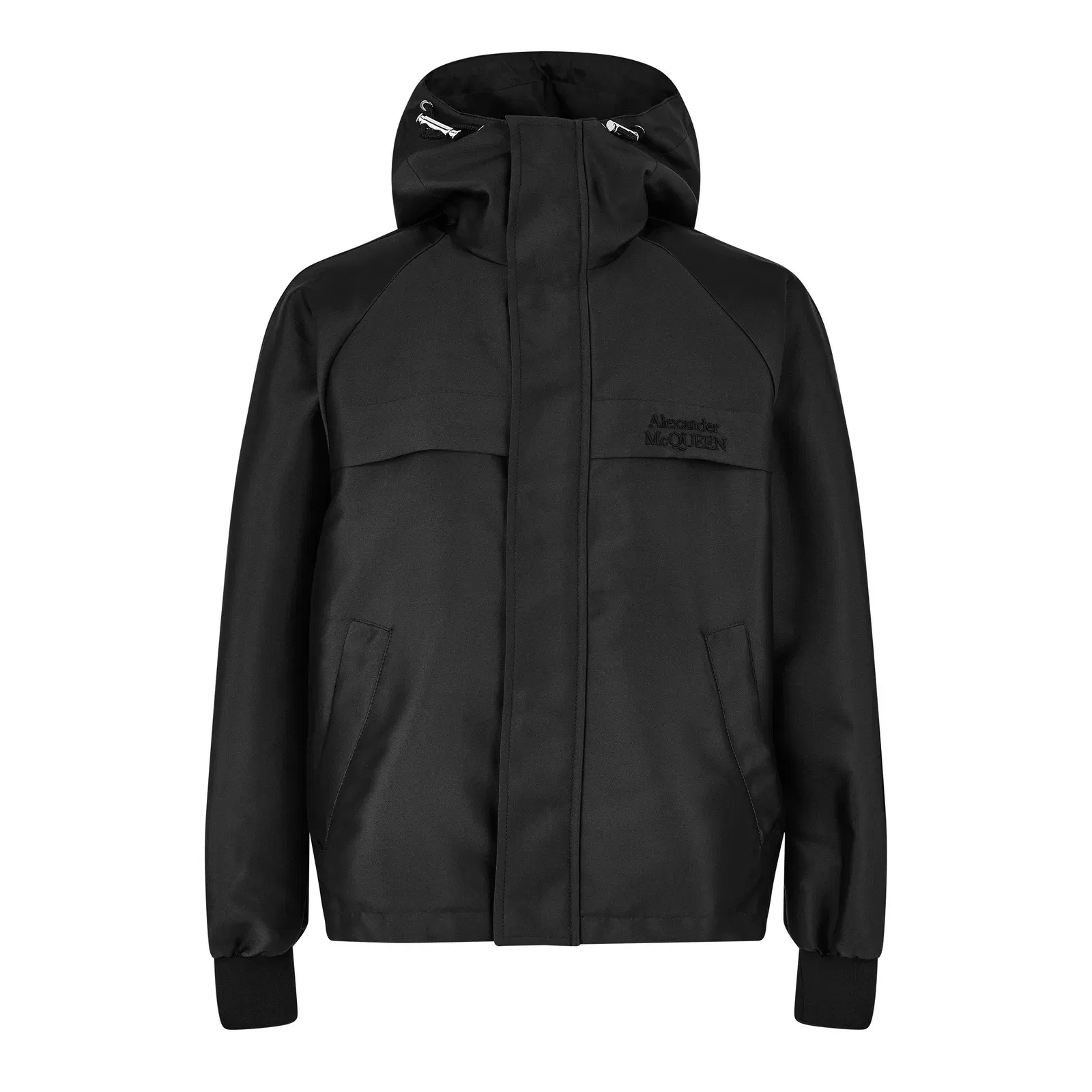 Embroidered Logo Hooded Long Sleeve Windbreaker