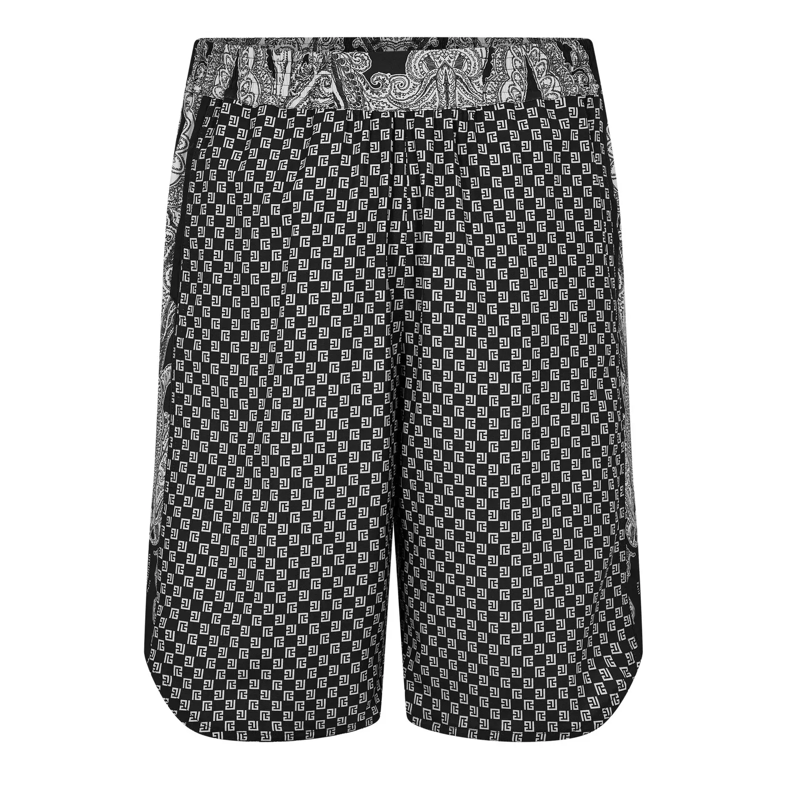 Straight-Leg Monogrammed Printed Poplin Shorts