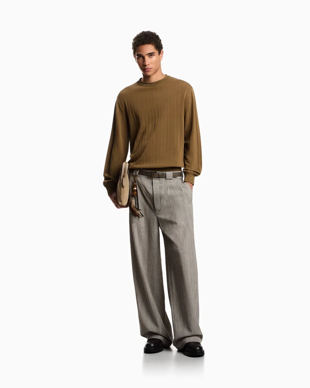Emporio Armani Ribbed-effect tuck stitch jumper