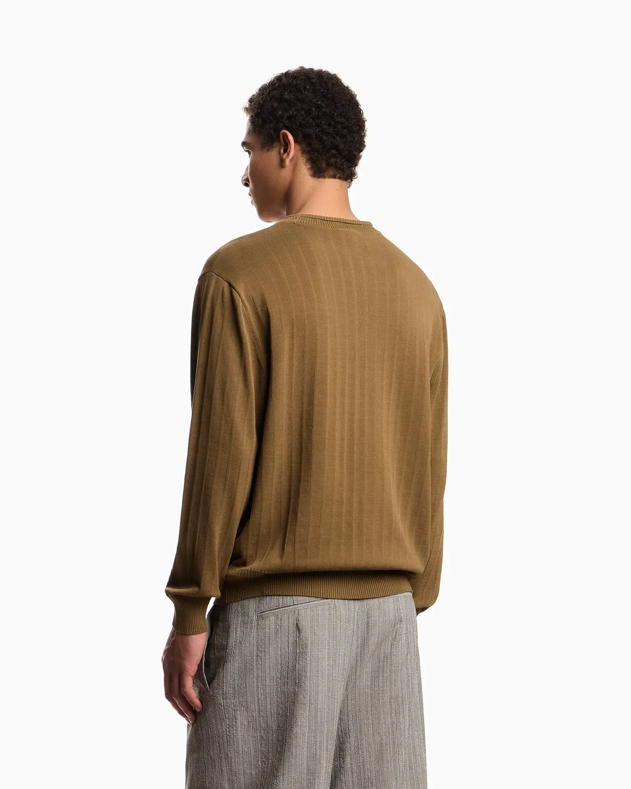 Emporio Armani Ribbed-effect tuck stitch jumper