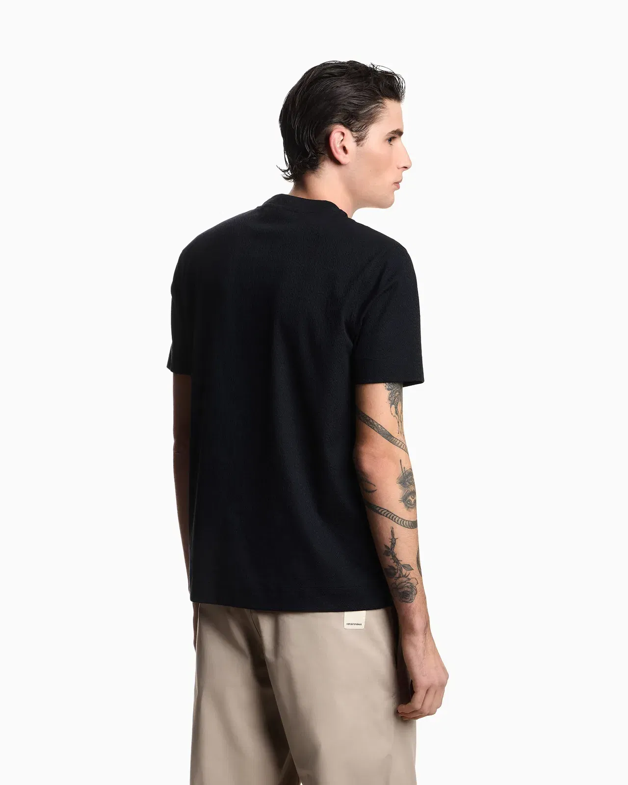 Emporio Armani Intarsia-effect jacquard jersey T-shirt