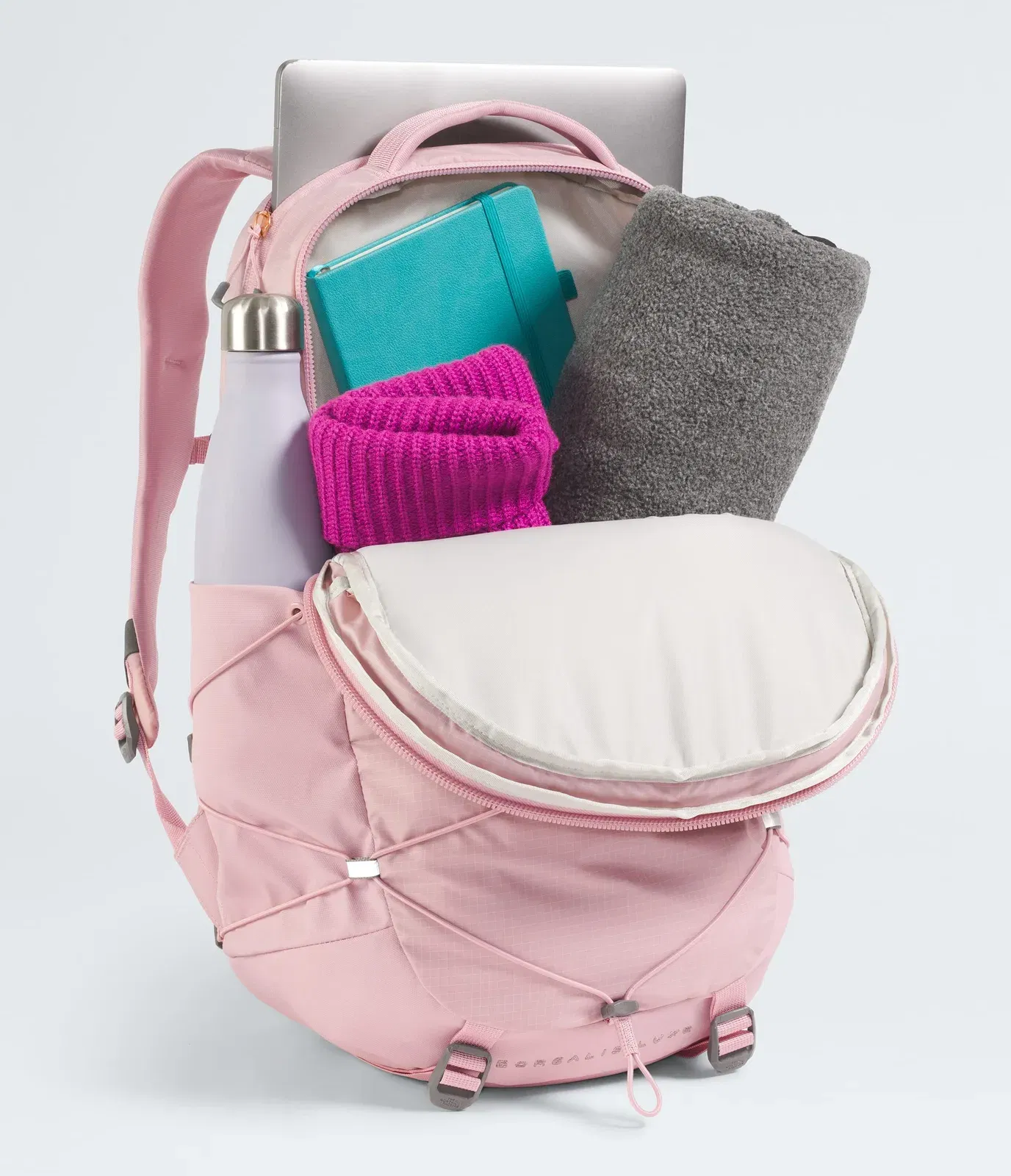 The North Face Women’s Borealis Luxe Backpack Metal Pink-Burnt Coral Metallic