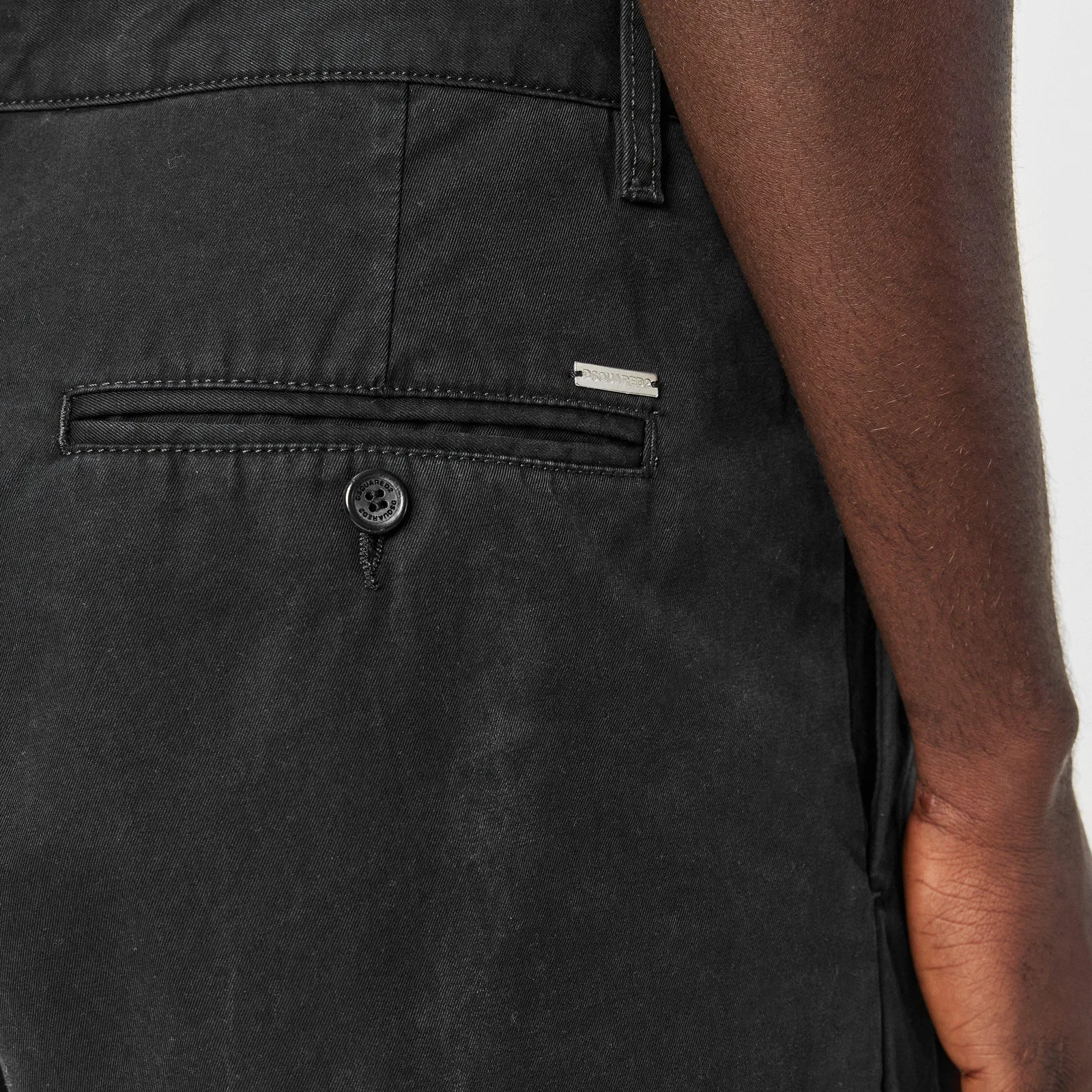 One Pleat Cotton Straight Leg Trousers