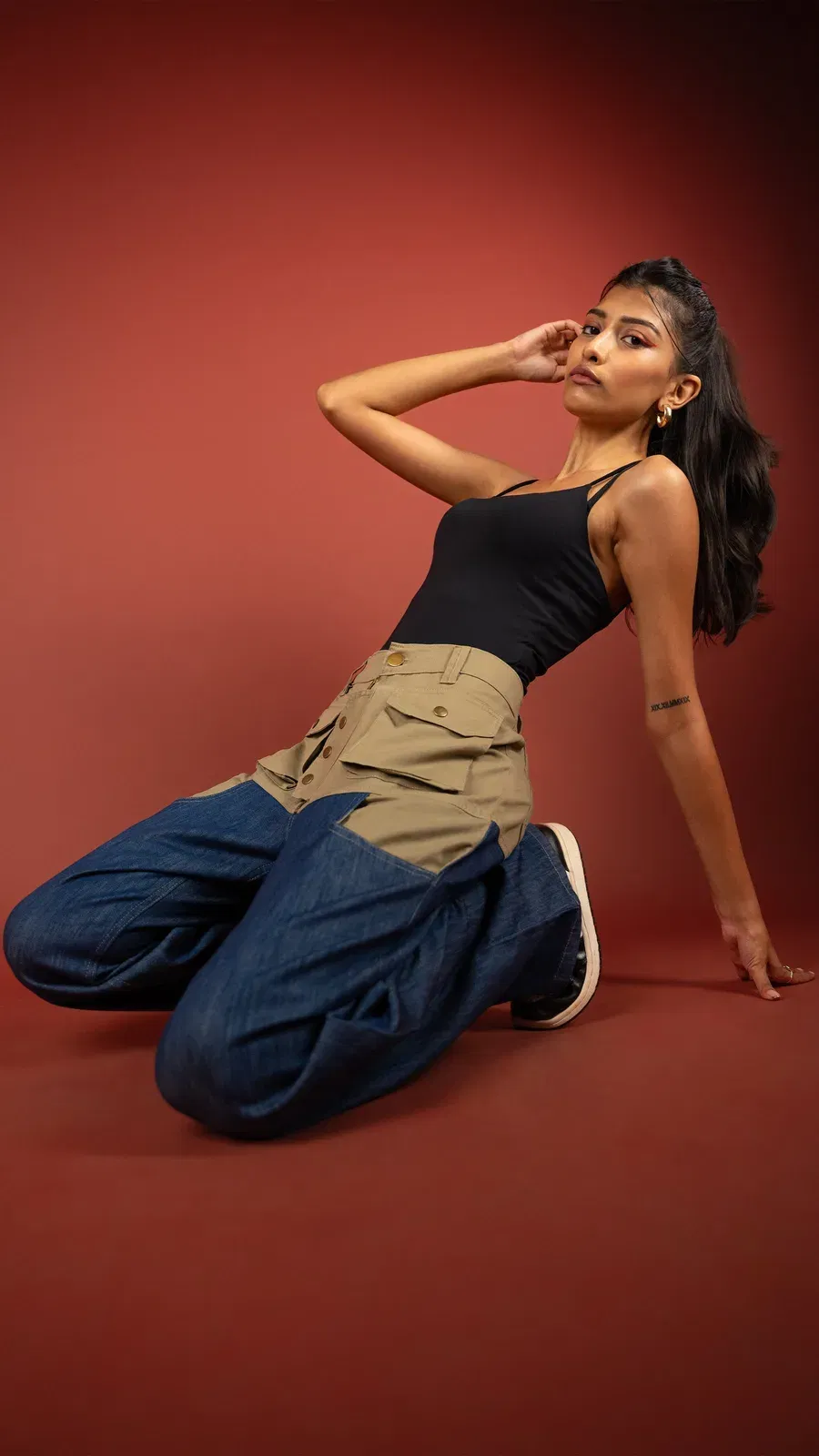 DUAL COLOUR CARPENTER DENIM WOMEN'S PANT [50/50 LIMITED EDITION]