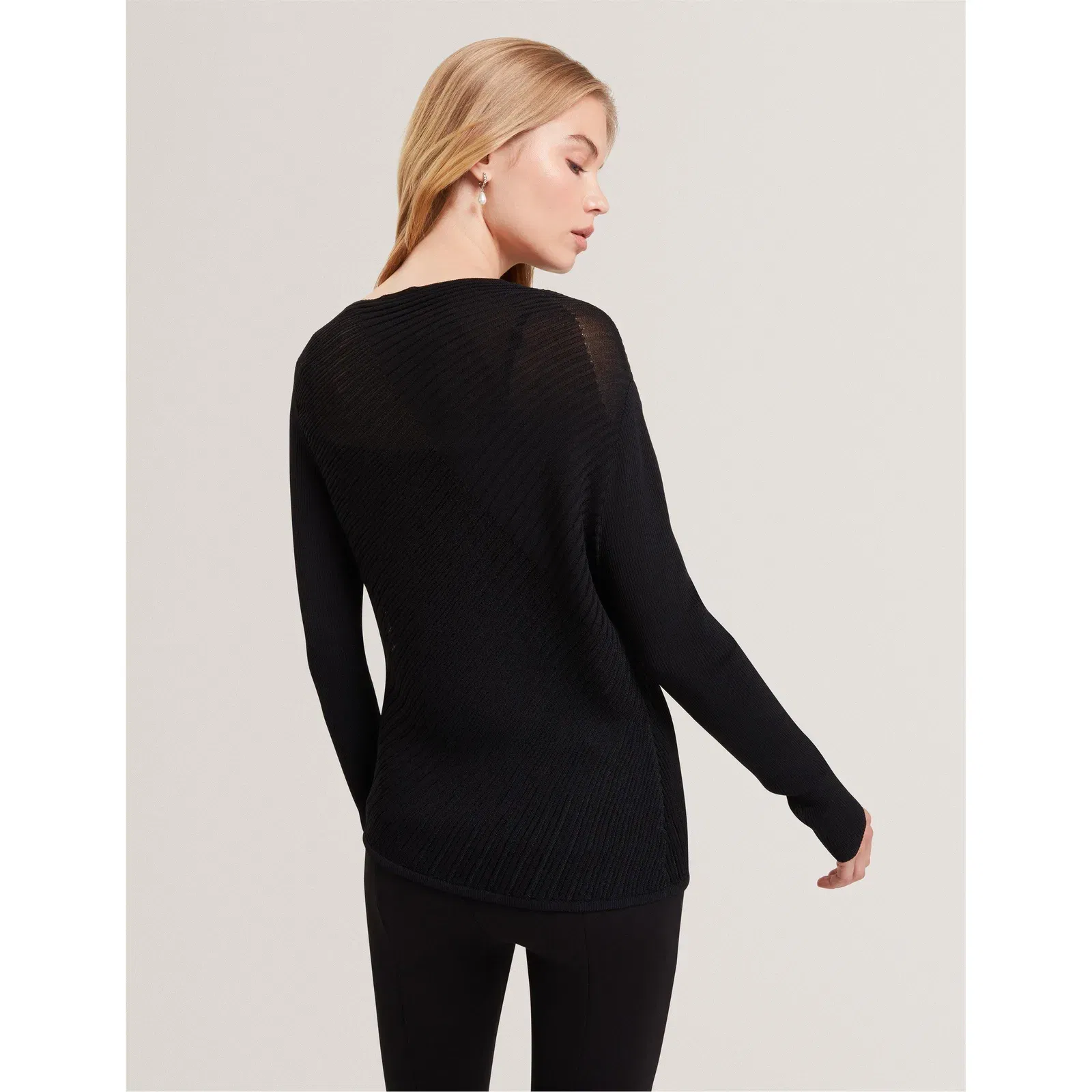 Long Sleeve Sheer Knitted Top