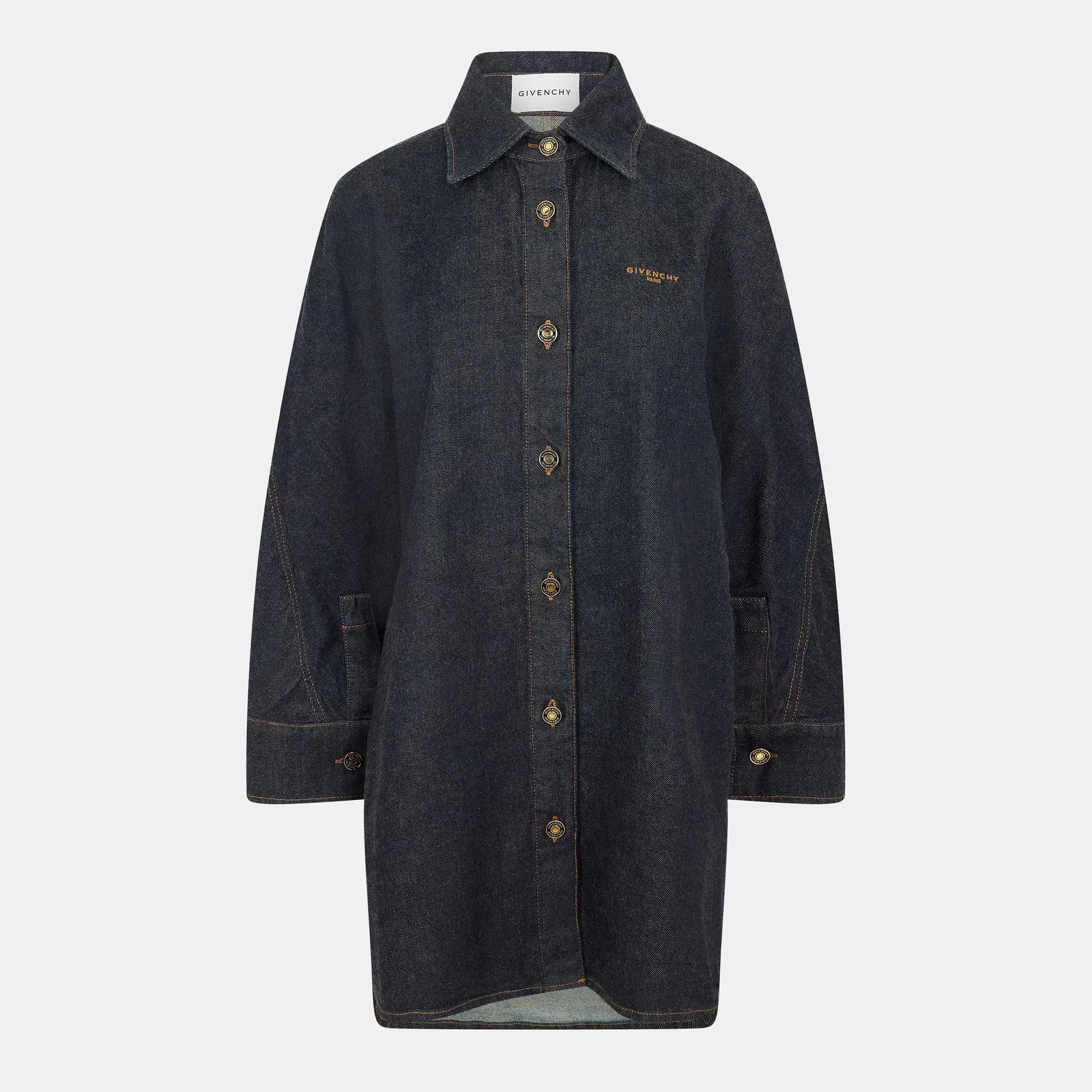 Givenchy Denim Cotton Long Sleeve Dark Blue Overshirt