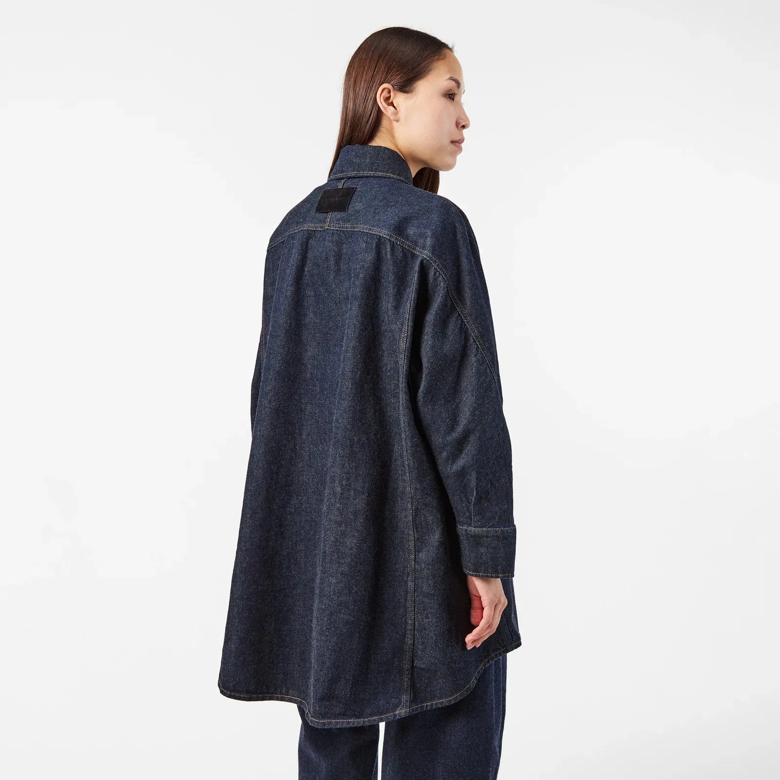 Givenchy Denim Cotton Long Sleeve Dark Blue Overshirt