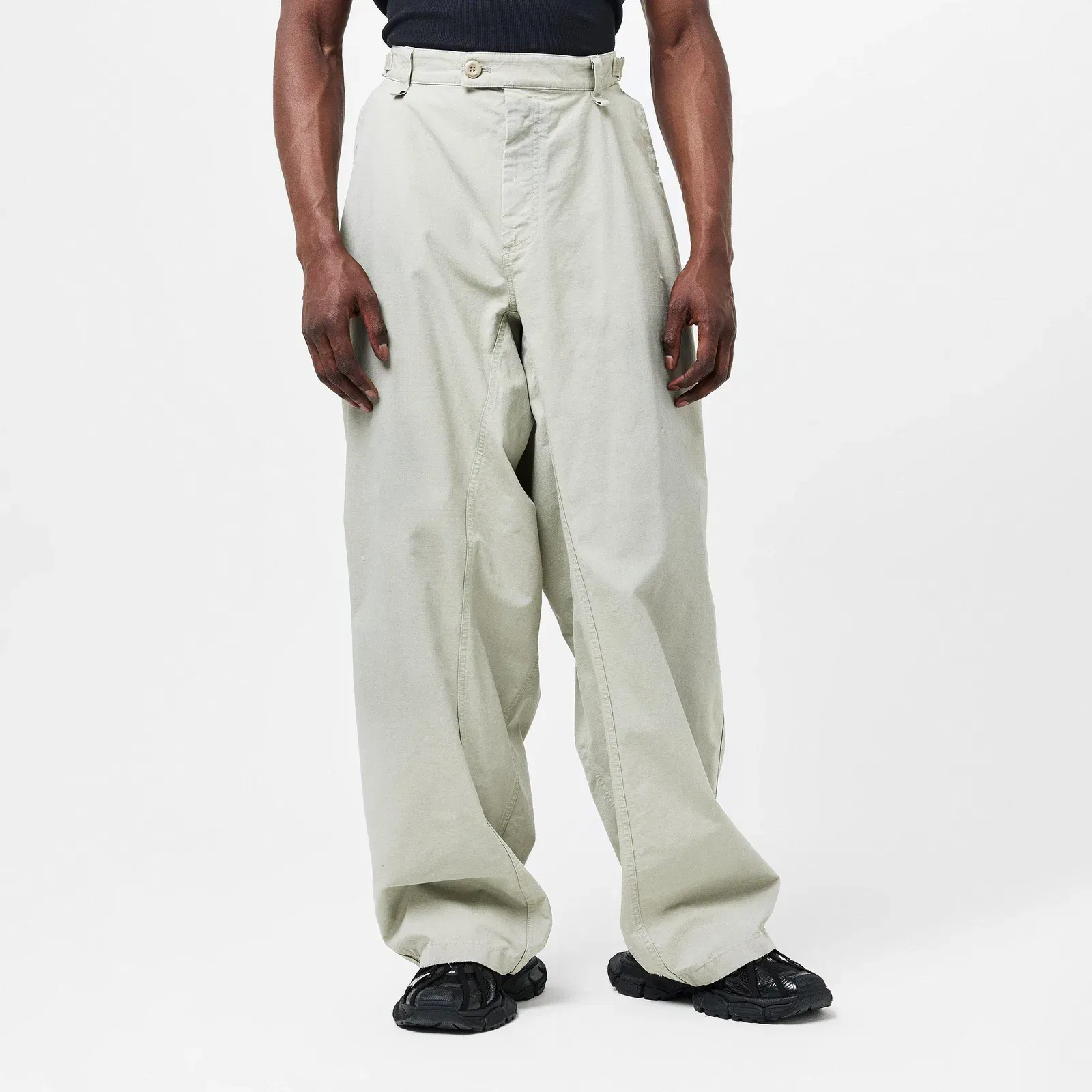 Washed Wide Leg Utility Jeans