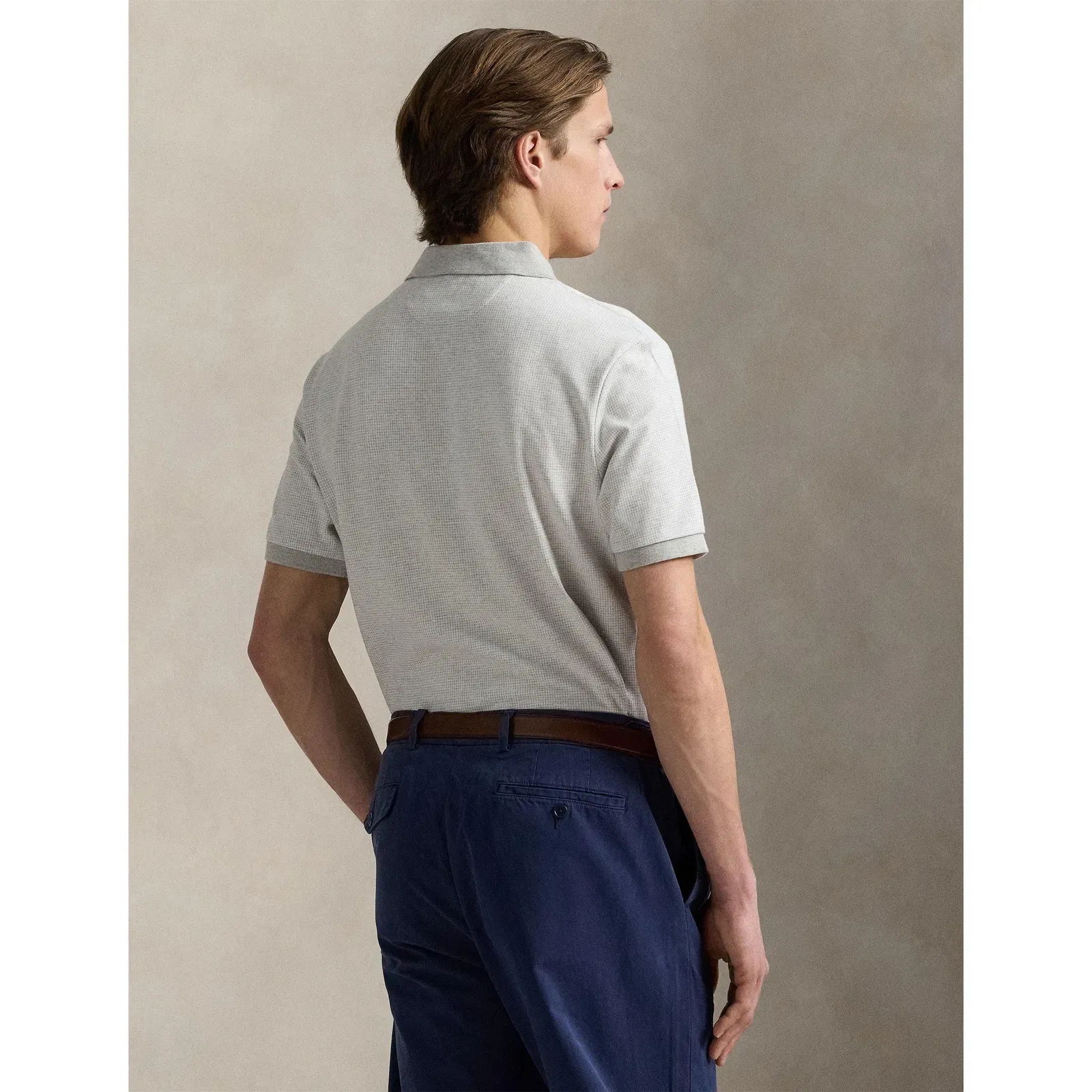 Ribbed Collar Short Sleeve Shirt