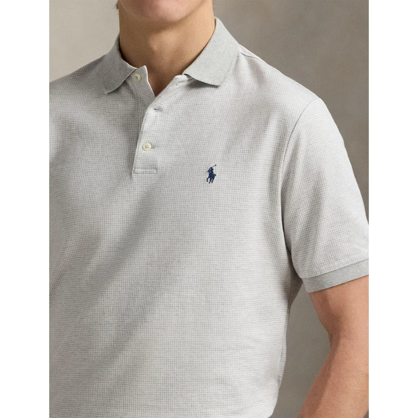 Ribbed Collar Short Sleeve Shirt