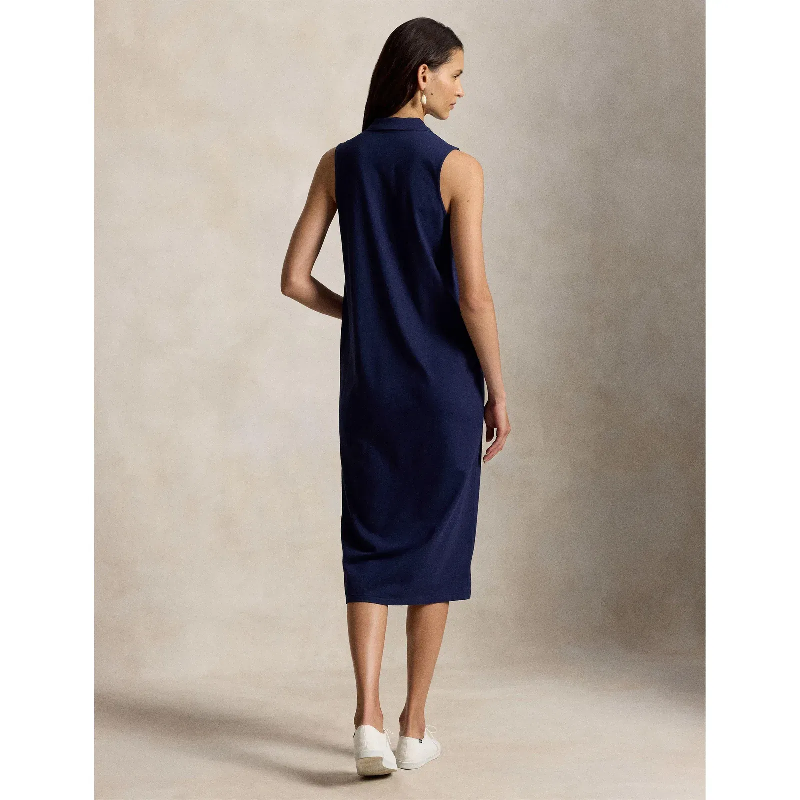 Stretch Cotton Sleeveless Polo Dress