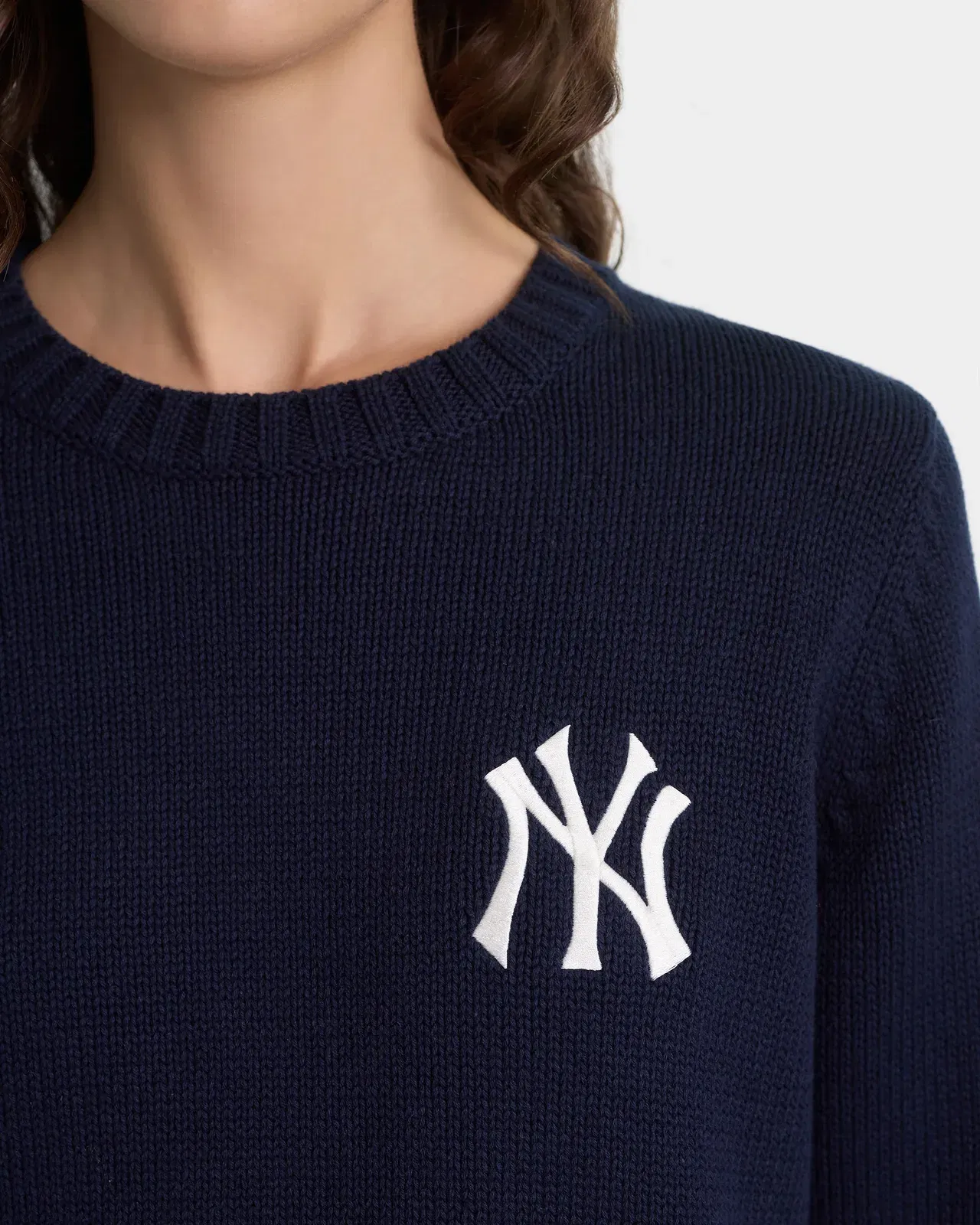 Heritage Yankees Serif Knitted Sweater - Navy/Ecru