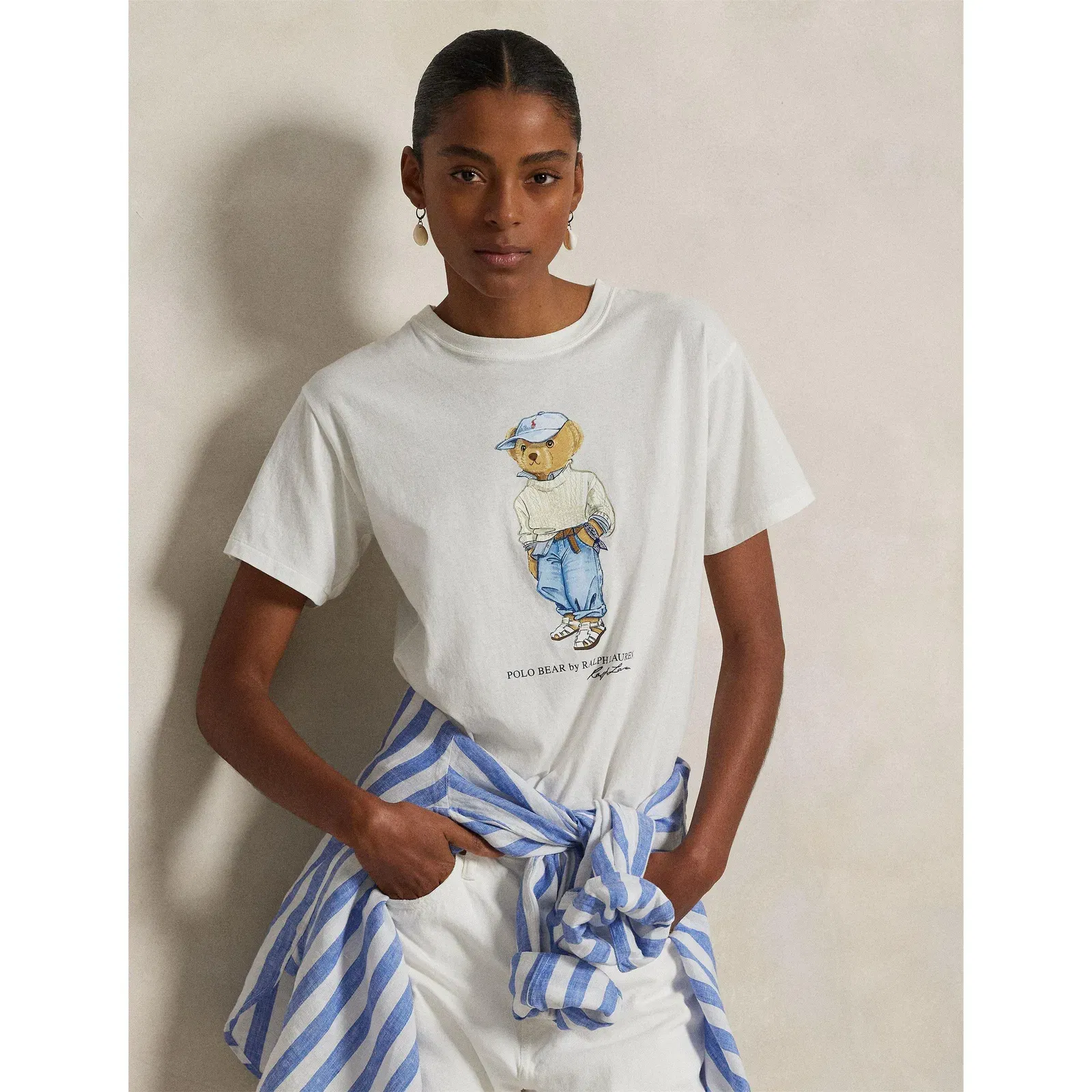 Bear Motif Embroidery T-Shirt