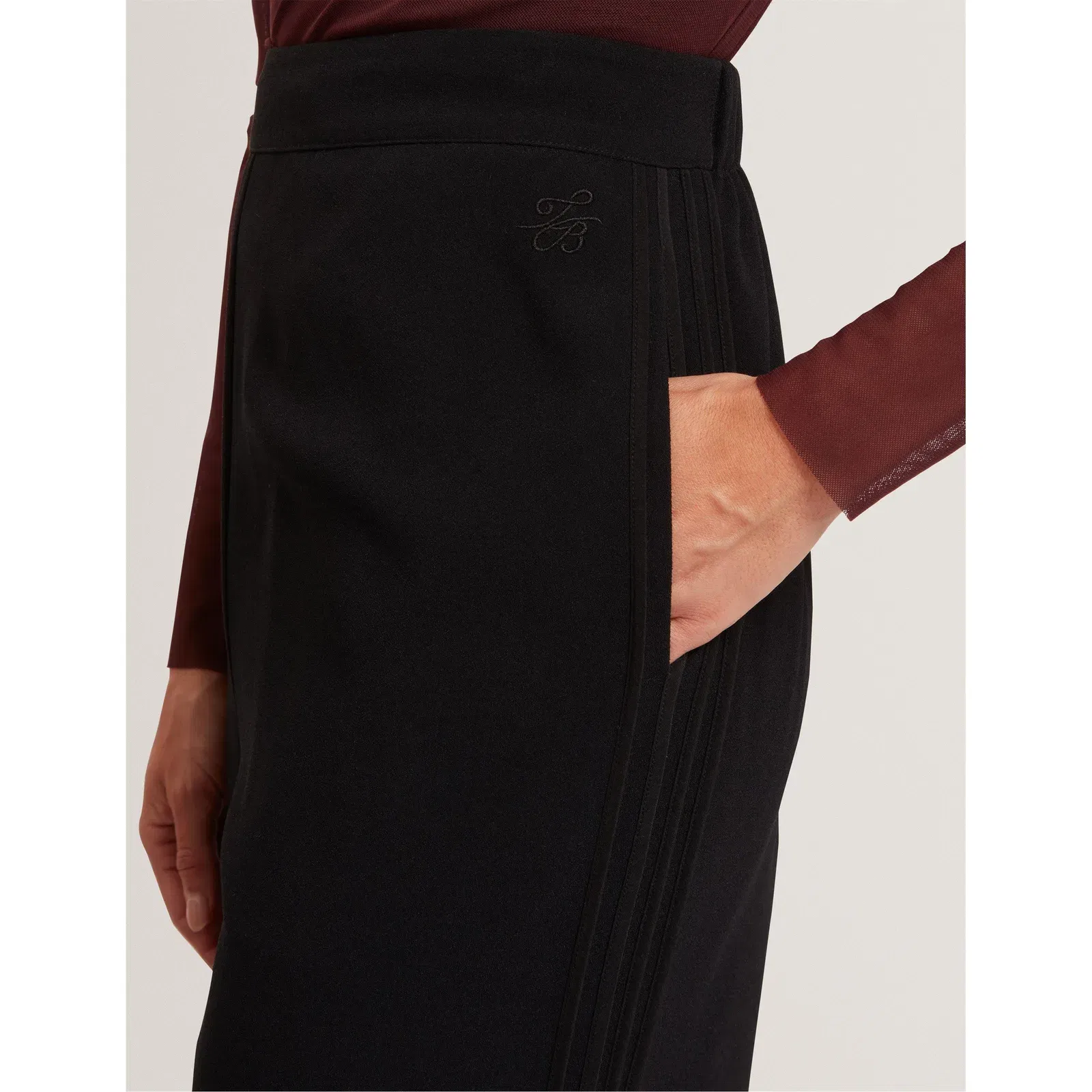 Ted Baker Piping Detail Pull-On Wide Leg Trousers