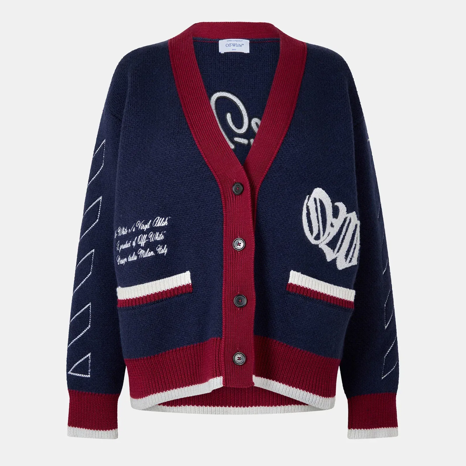Varsity Button Front Knit Cardigan