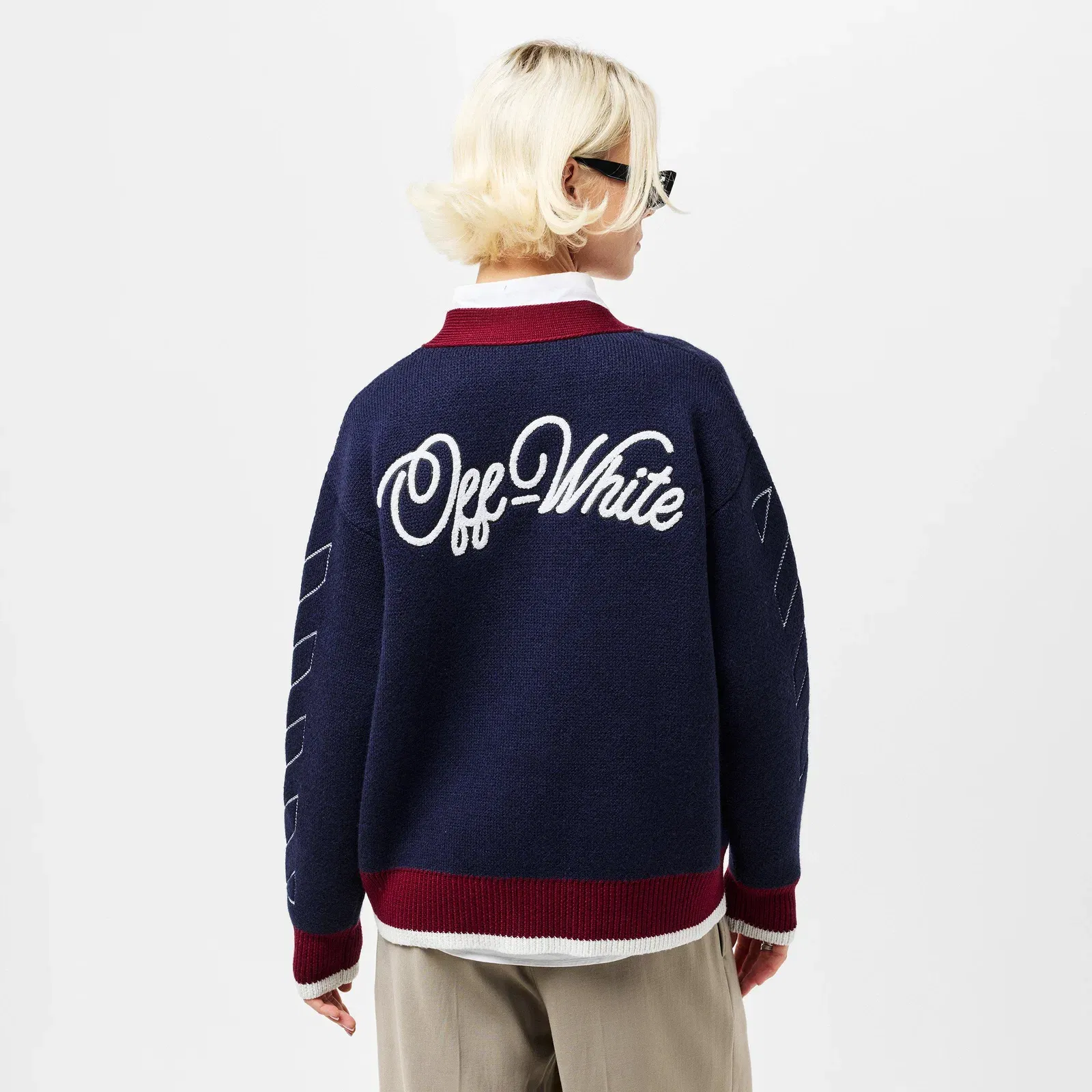 Varsity Button Front Knit Cardigan