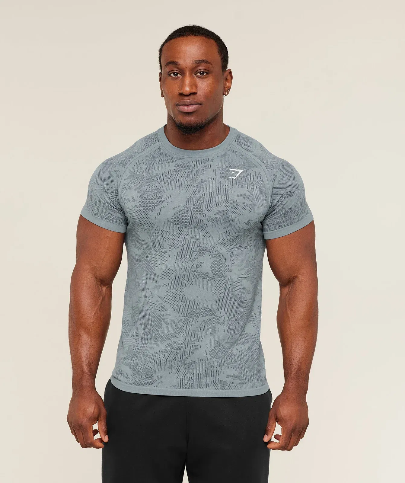 Gymshark Geo Seamless T-Shirt - Storm Blue / Stealth Blue