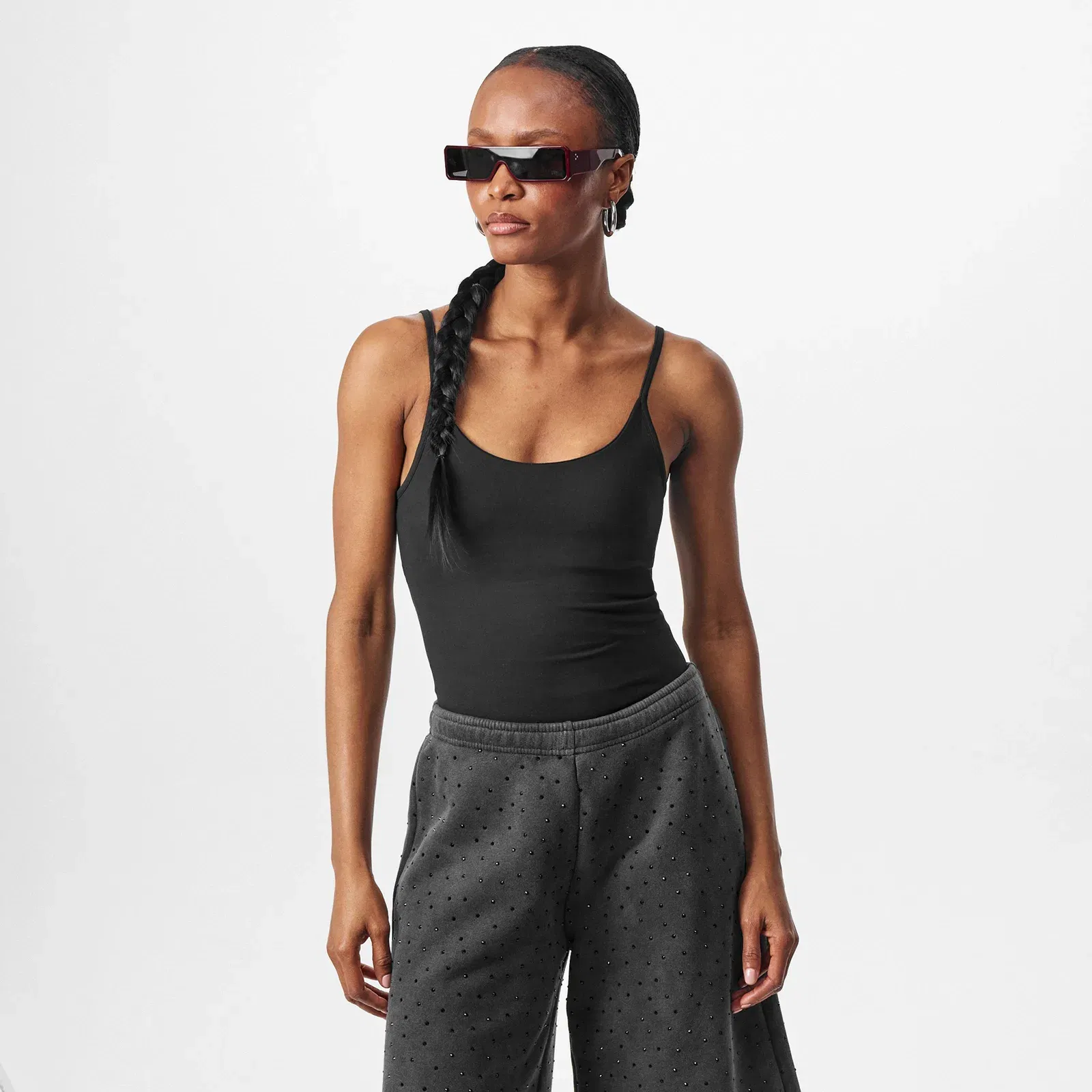 Built-In Bra Four-Way Stretch Crop Top