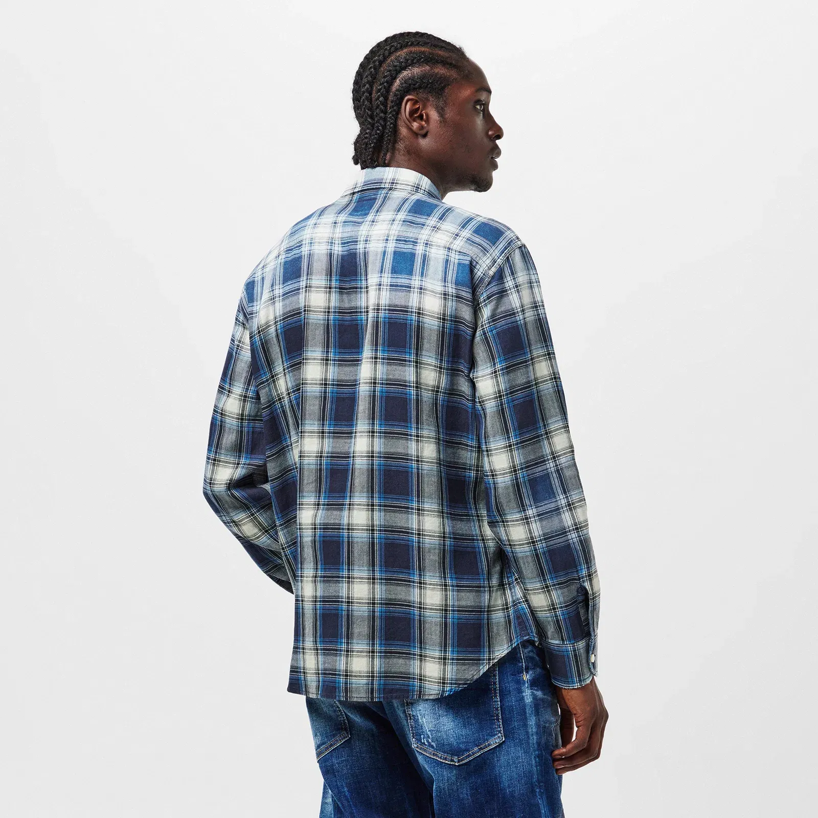 DSQ Vintage Long Sleeve Patterned Relaxed Fit Shirt