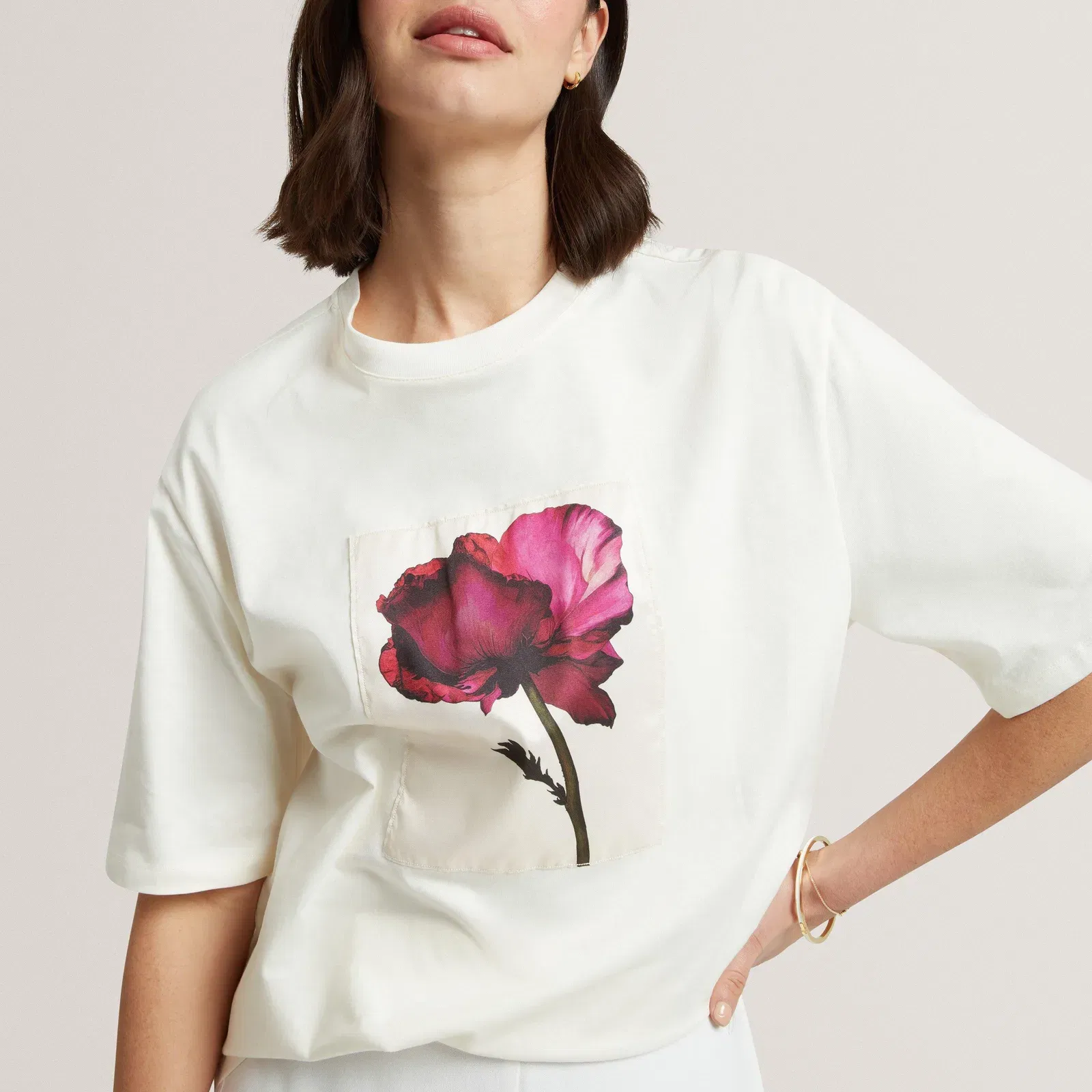 Ted Baker Floral Graphic Soft Touch Fitted T-Shirt