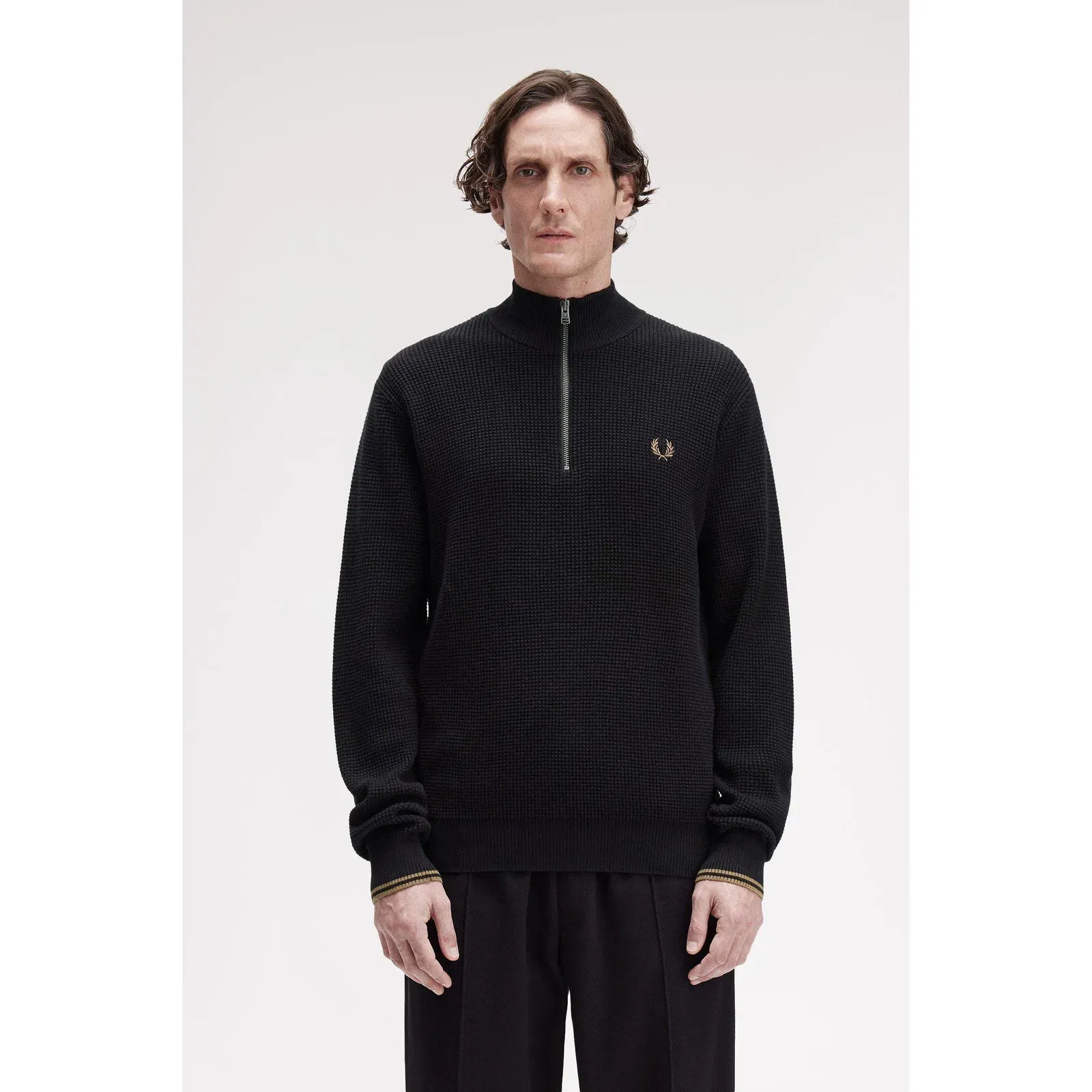 Waffle Stitch Half Zip Jumper