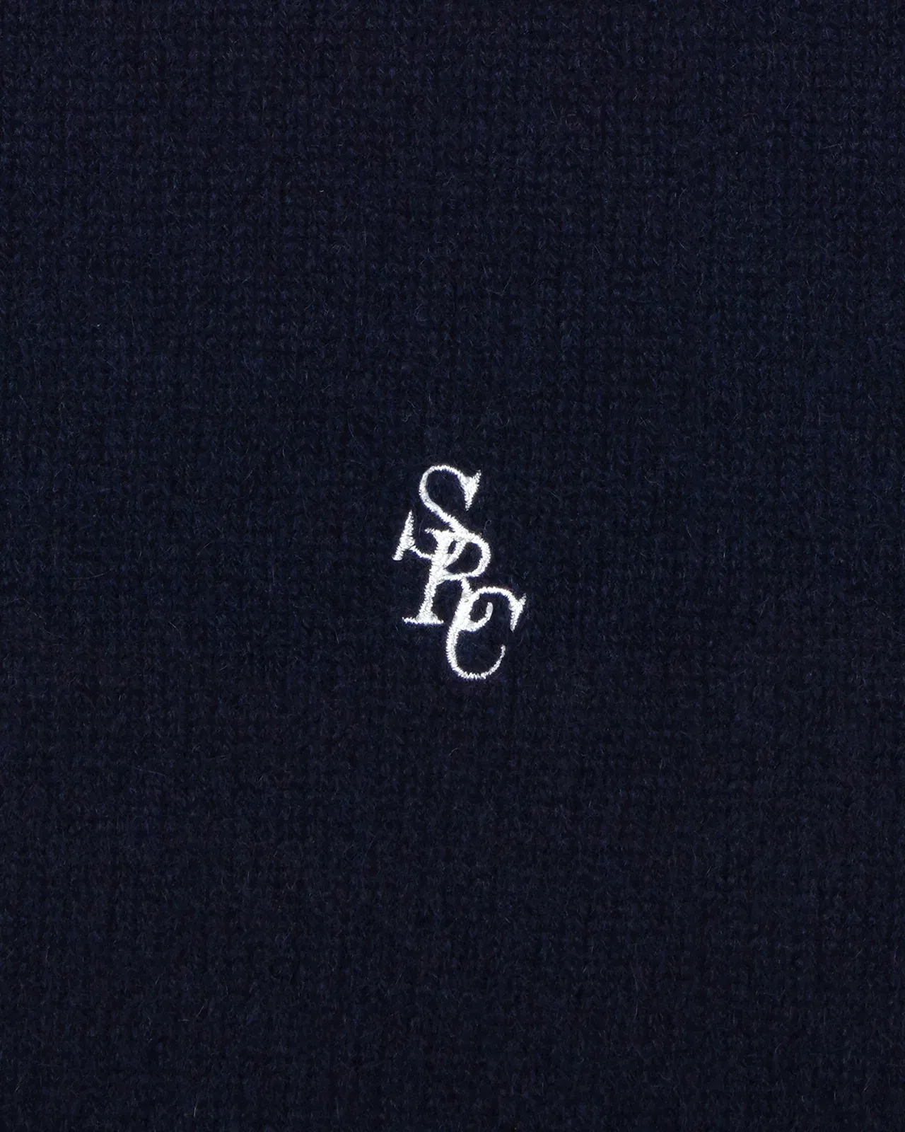 SRC Cashmere Zip Hoodie - Navy/White